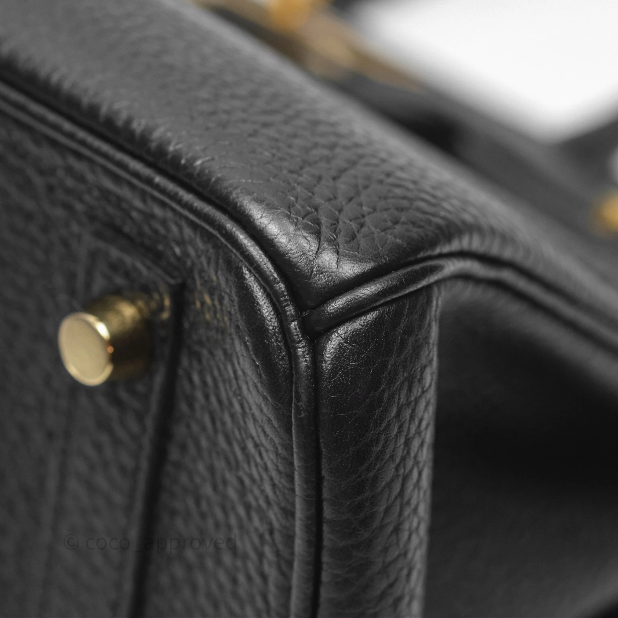 Herms Birkin 30 Retourne Noir 89 Clemence Gold Hardware
