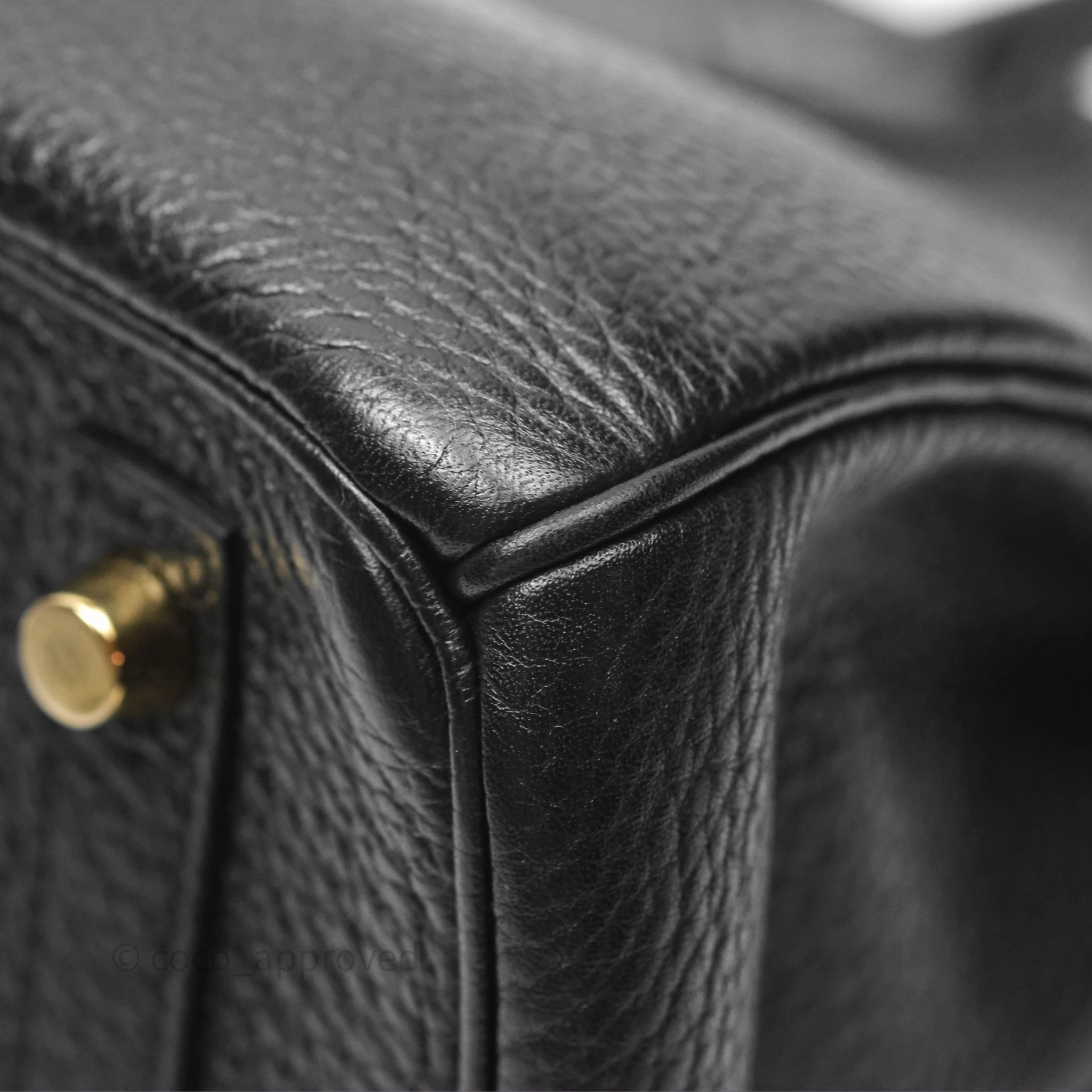 Herms Birkin 30 Retourne Noir 89 Clemence Gold Hardware