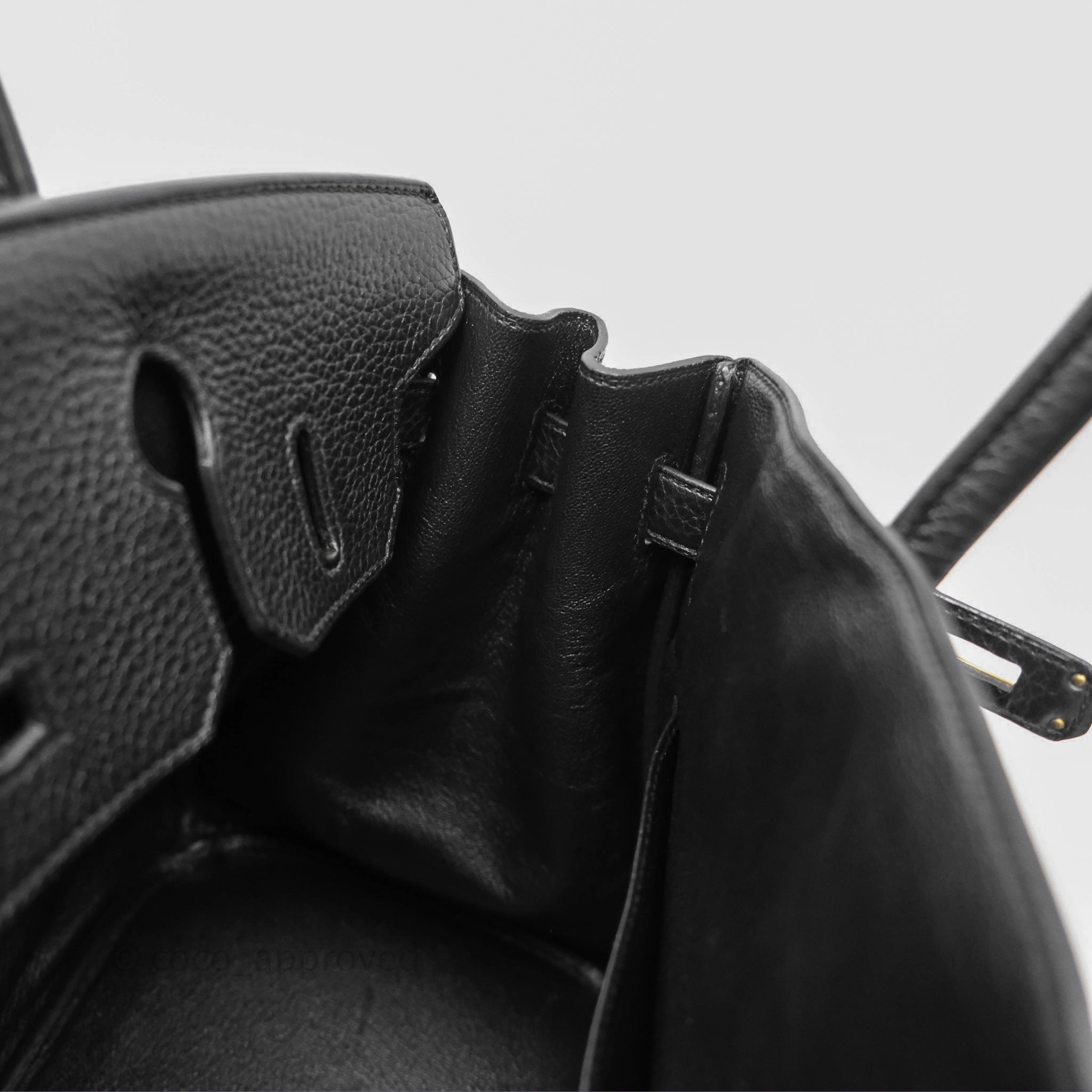 Herms Birkin 30 Retourne Noir 89 Clemence Gold Hardware