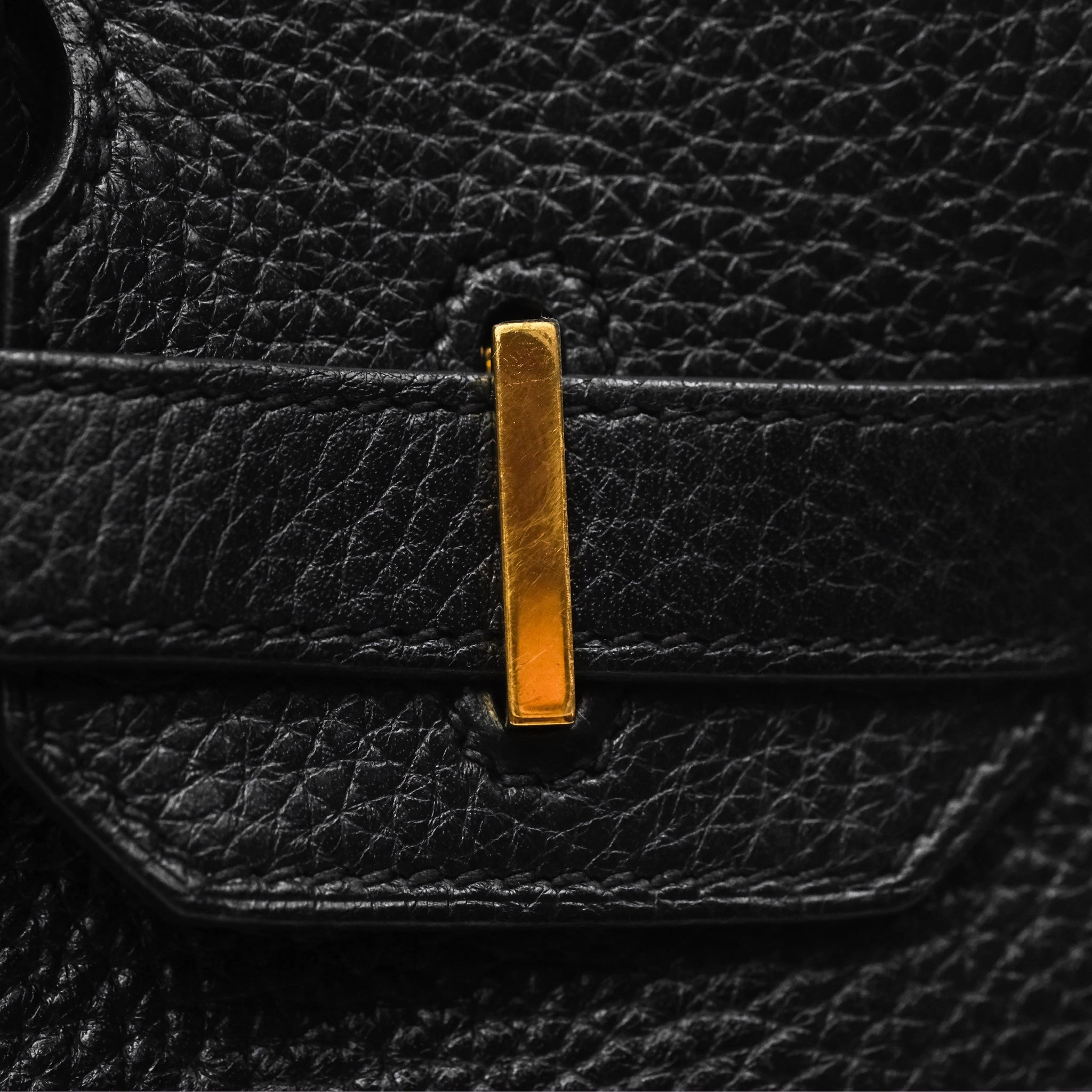 Herms Birkin 30 Retourne Noir 89 Clemence Gold Hardware
