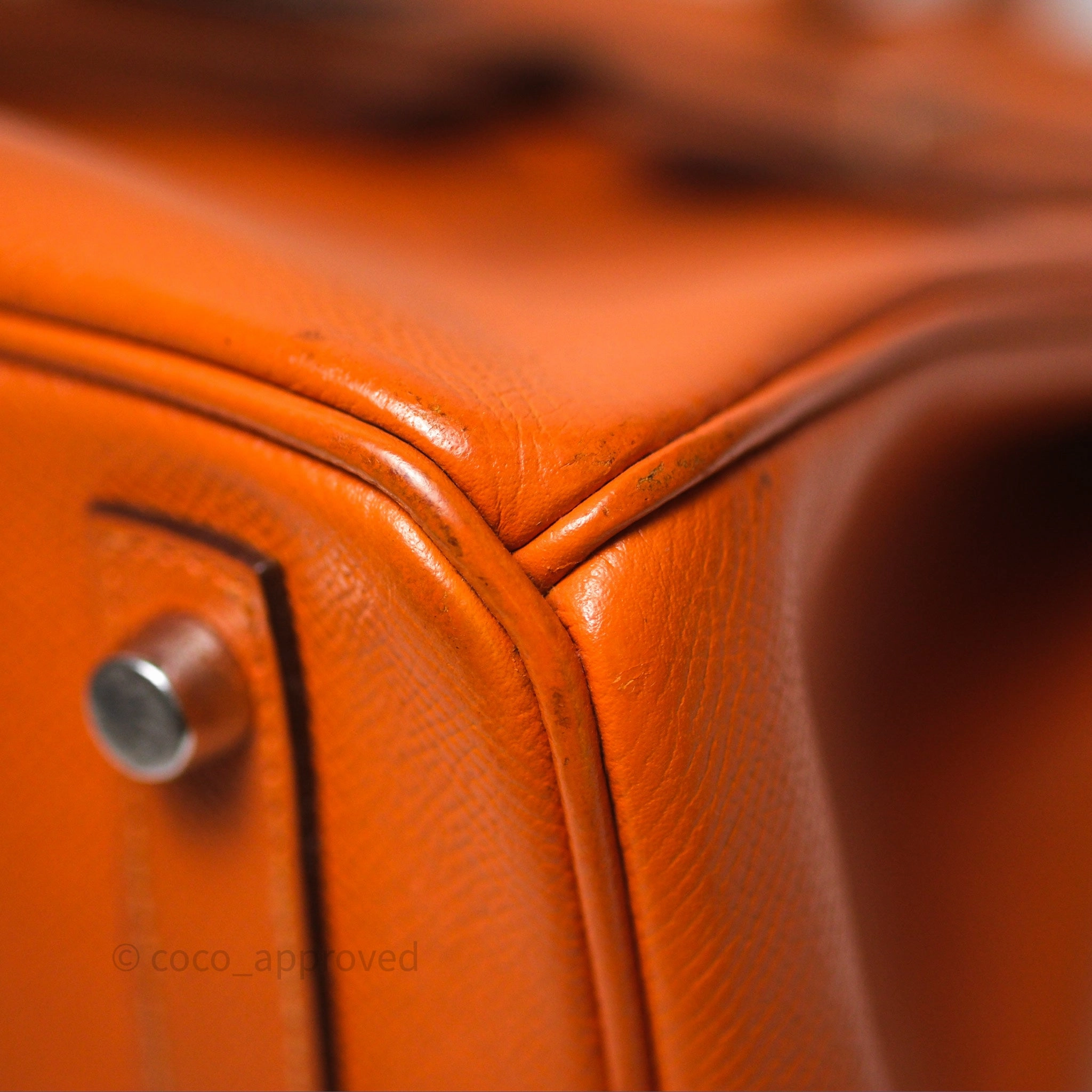 Herms Birkin 30 Retourne Orange Epsom Palladium Hardware