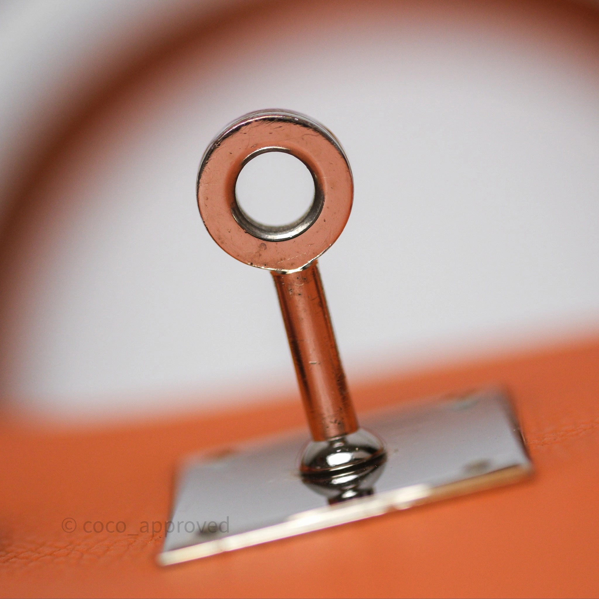 Herms Birkin 30 Retourne Orange Epsom Palladium Hardware