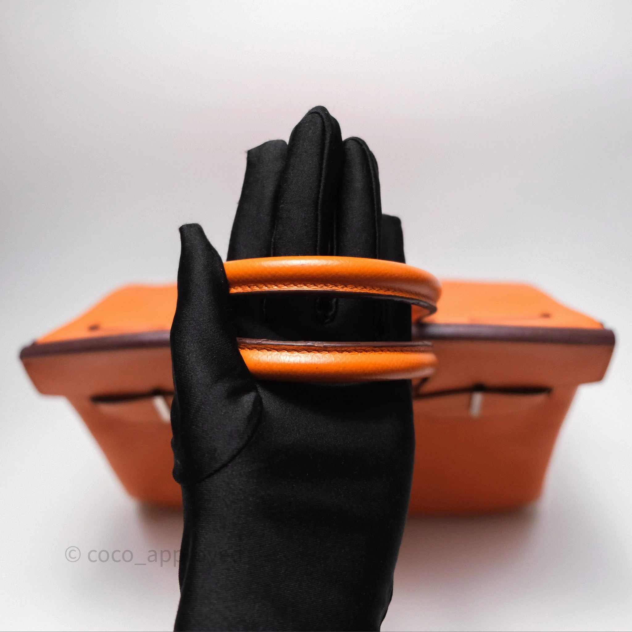 Herms Birkin 30 Retourne Orange Epsom Palladium Hardware