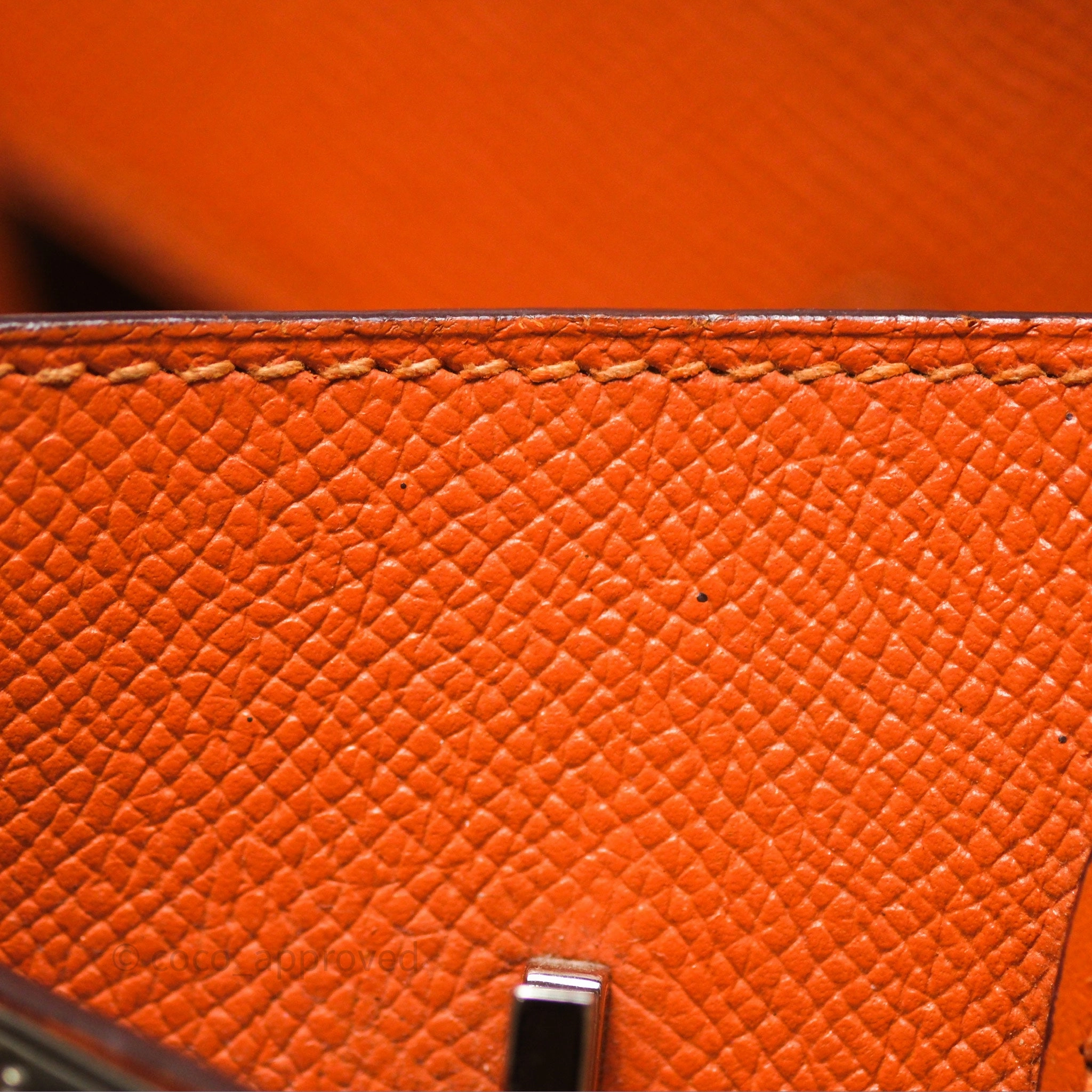 Herms Birkin 30 Retourne Orange Epsom Palladium Hardware
