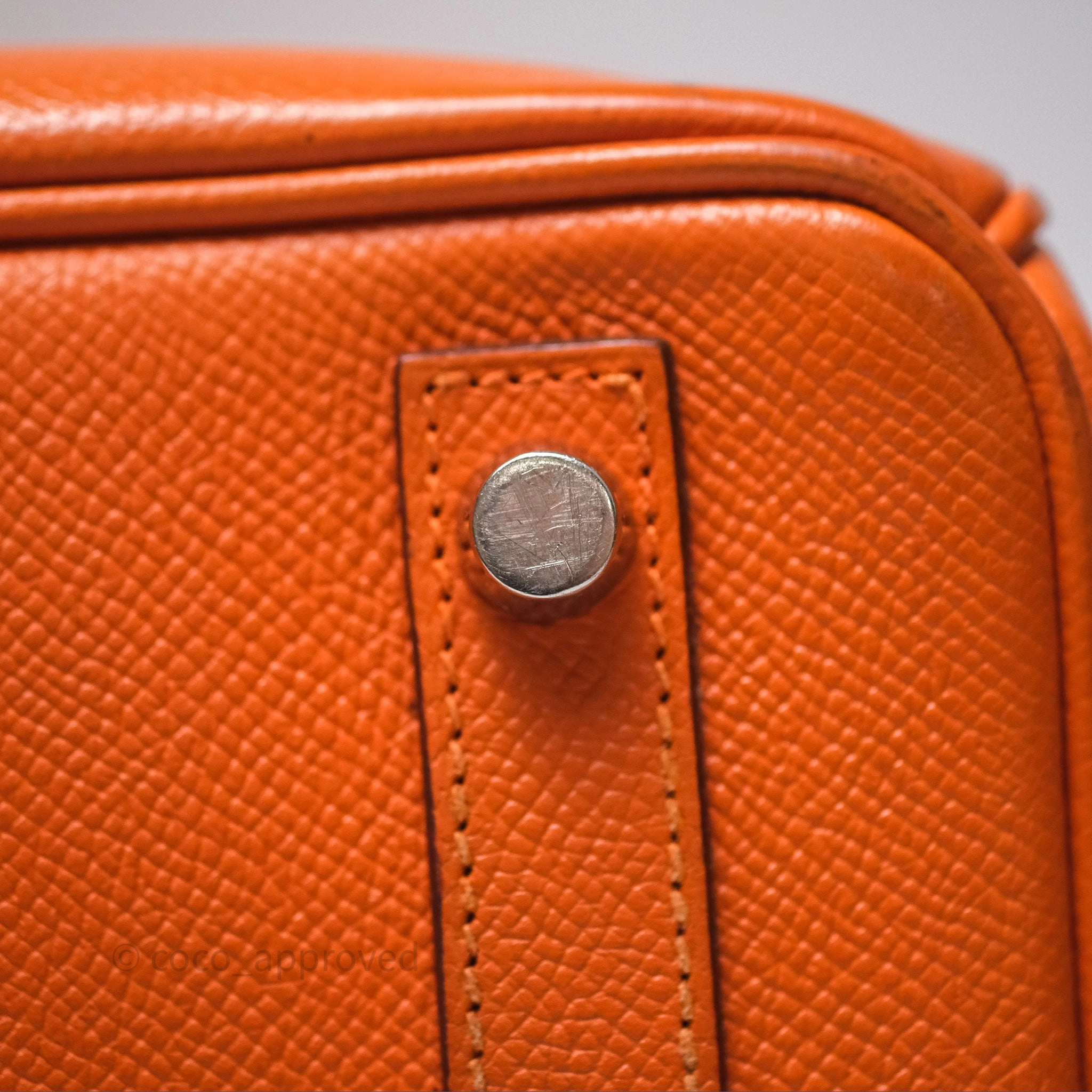 Herms Birkin 30 Retourne Orange Epsom Palladium Hardware