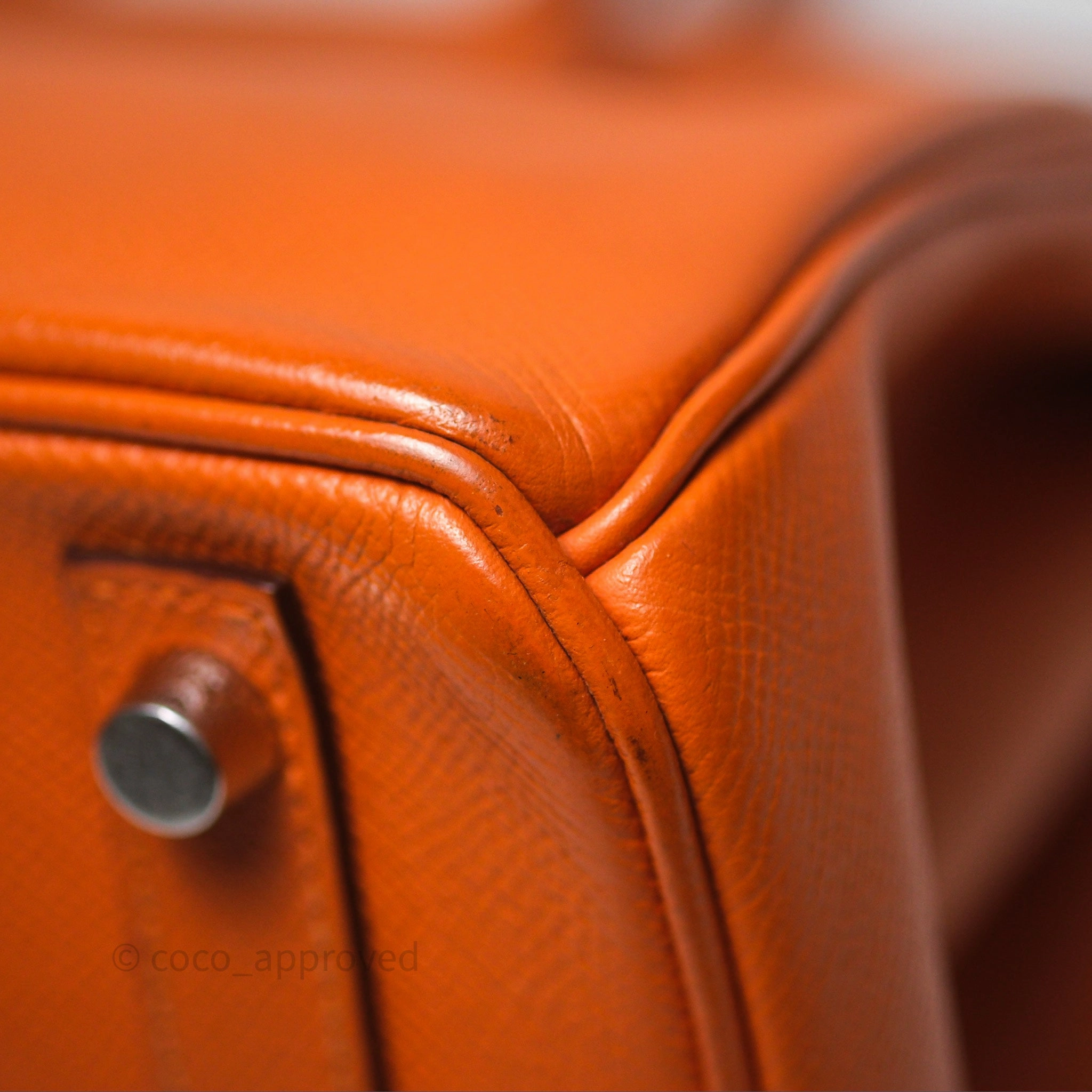 Herms Birkin 30 Retourne Orange Epsom Palladium Hardware