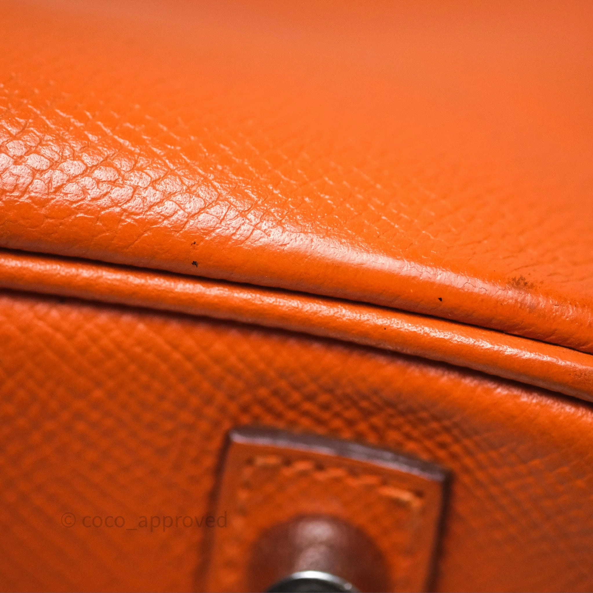 Herms Birkin 30 Retourne Orange Epsom Palladium Hardware