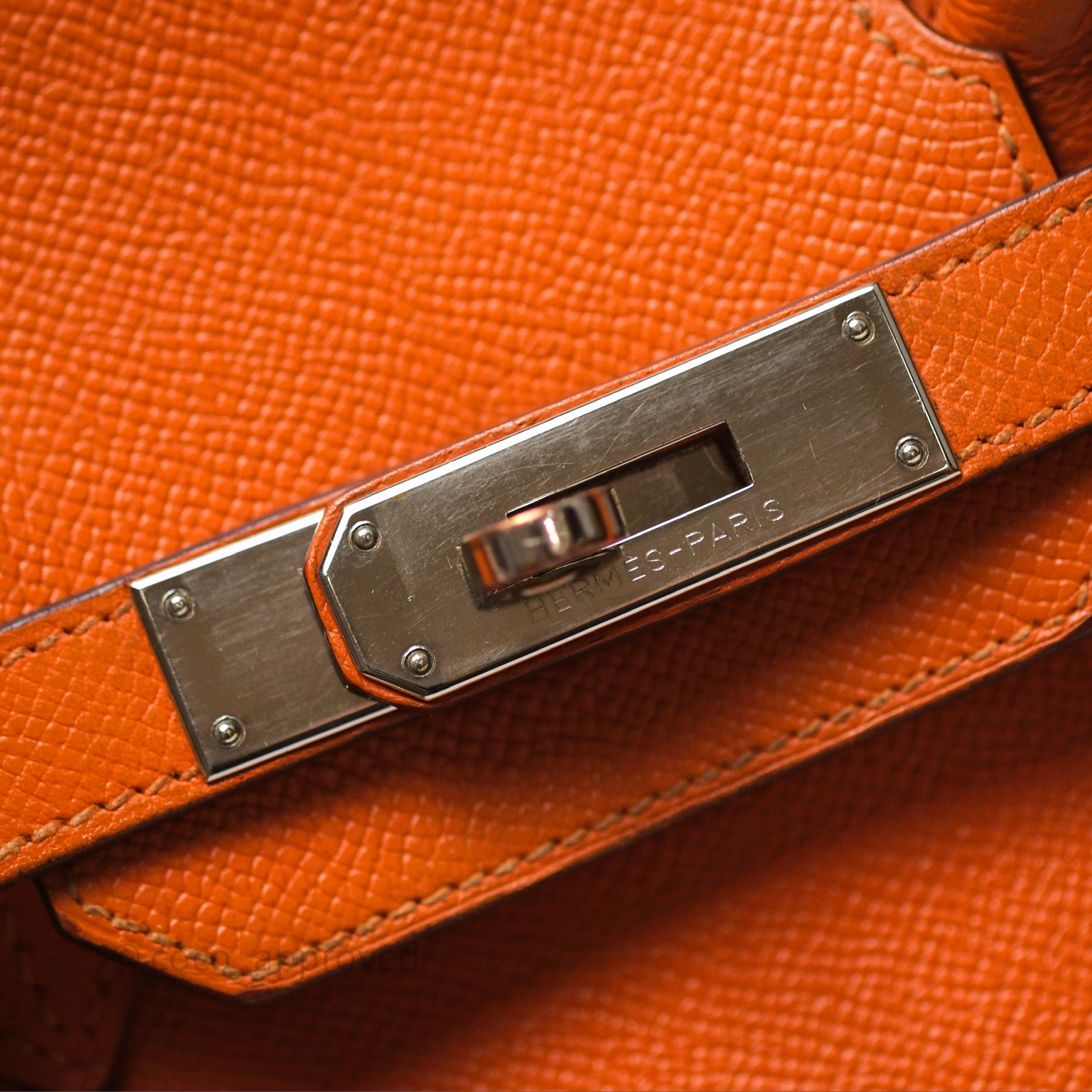 Herms Birkin 30 Retourne Orange Epsom Palladium Hardware