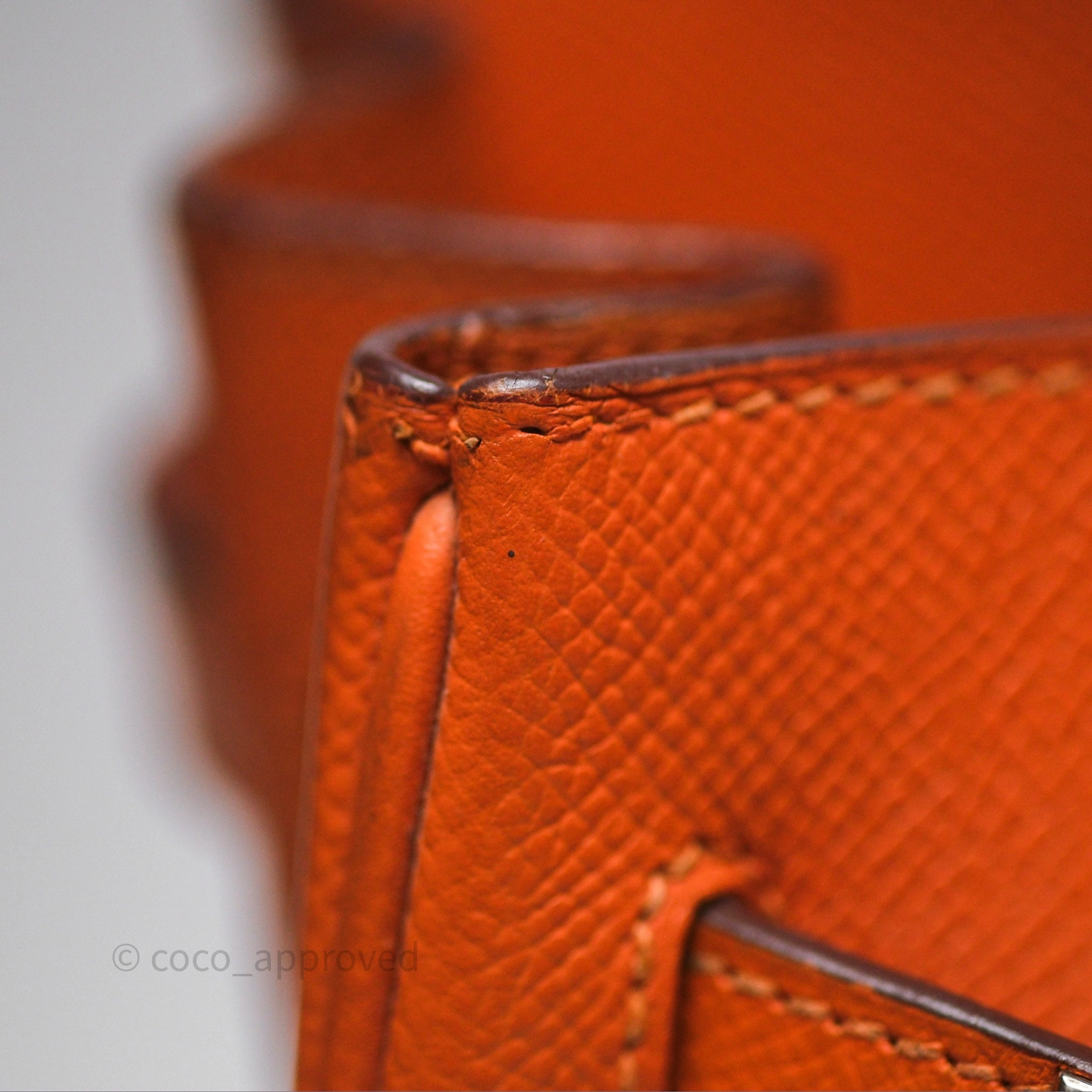 Herms Birkin 30 Retourne Orange Epsom Palladium Hardware