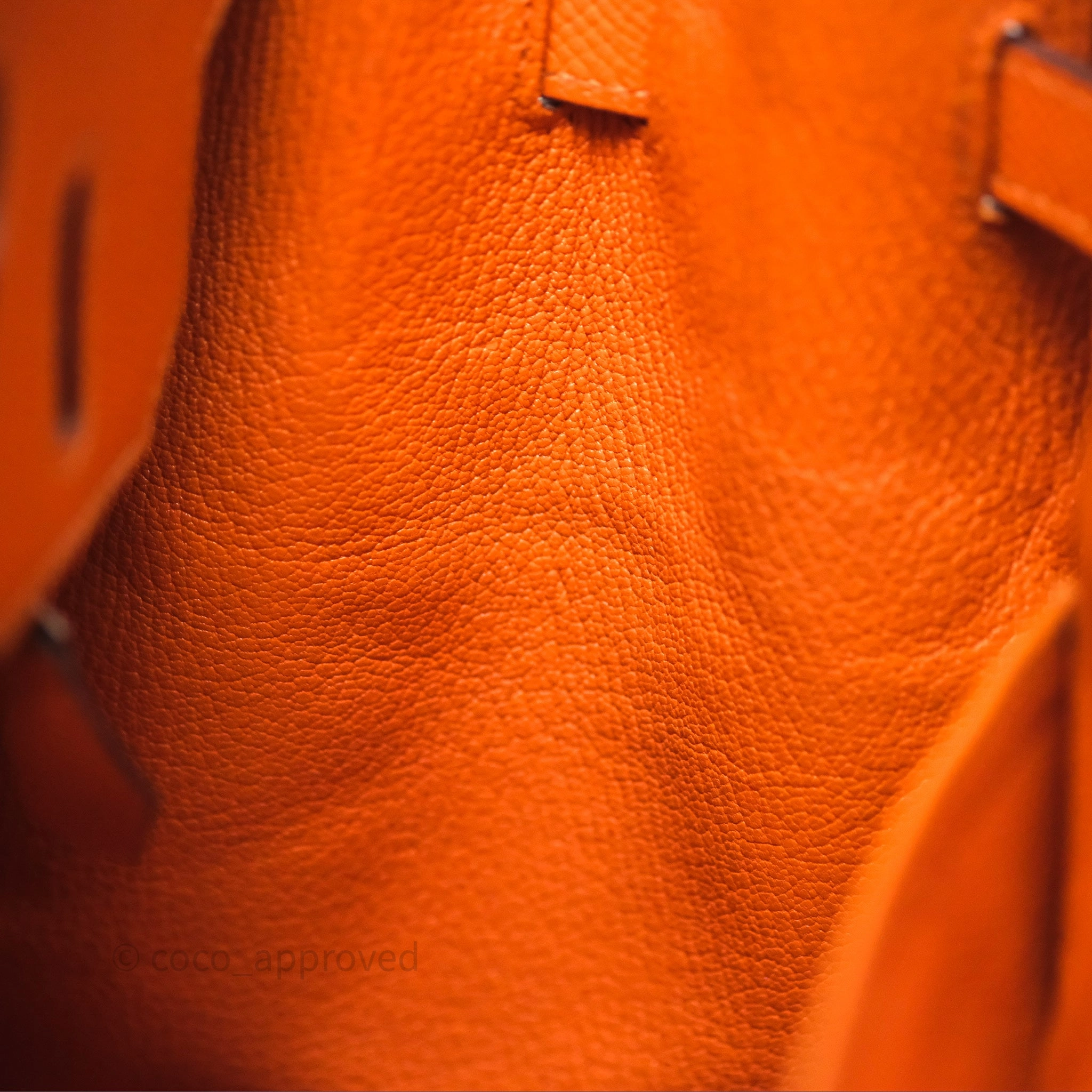 Herms Birkin 30 Retourne Orange Epsom Palladium Hardware