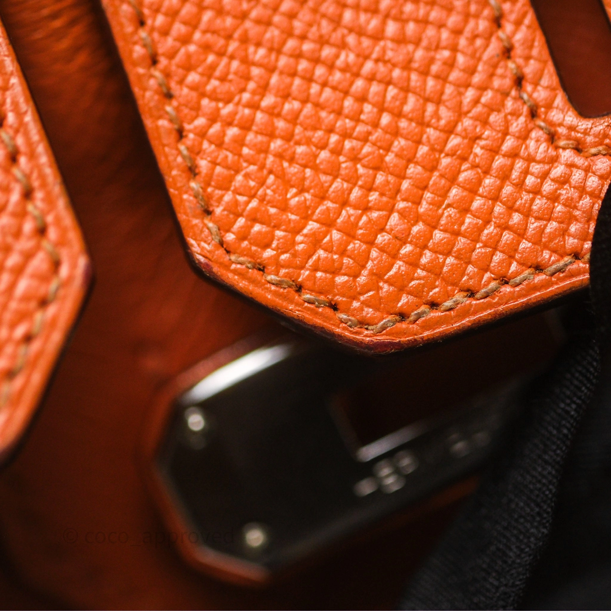 Herms Birkin 30 Retourne Orange Epsom Palladium Hardware