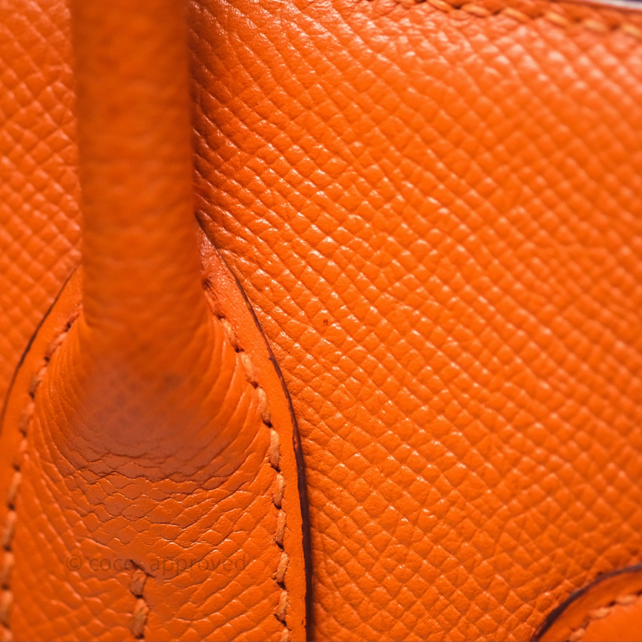 Herms Birkin 30 Retourne Orange Epsom Palladium Hardware