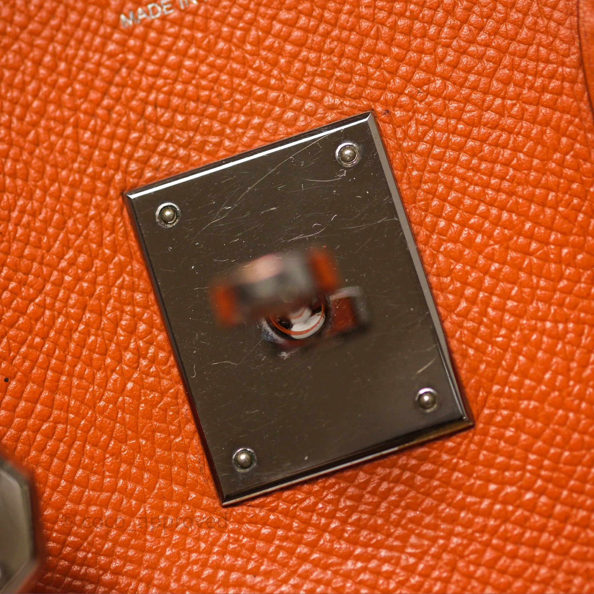 Herms Birkin 30 Retourne Orange Epsom Palladium Hardware