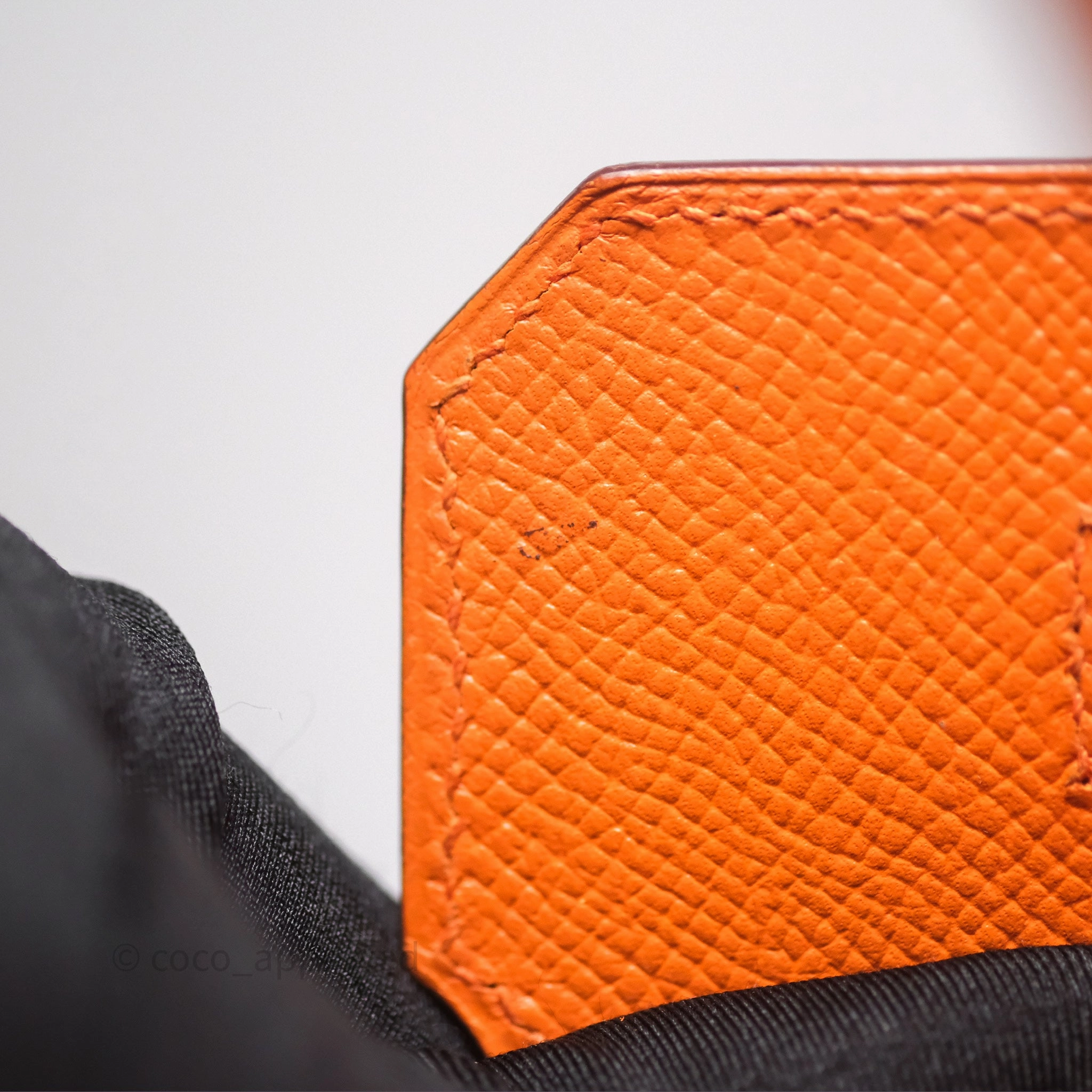 Herms Birkin 30 Retourne Orange Epsom Palladium Hardware