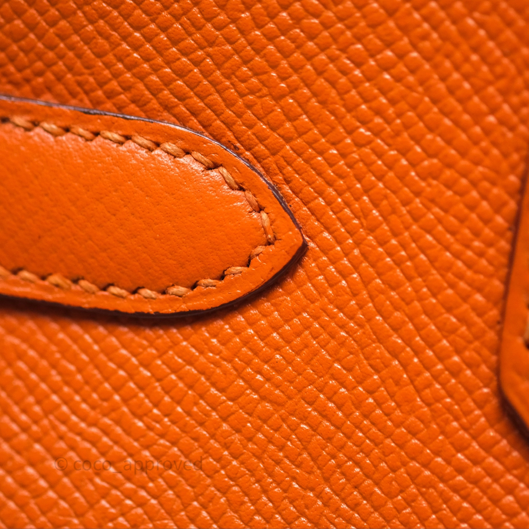 Herms Birkin 30 Retourne Orange Epsom Palladium Hardware