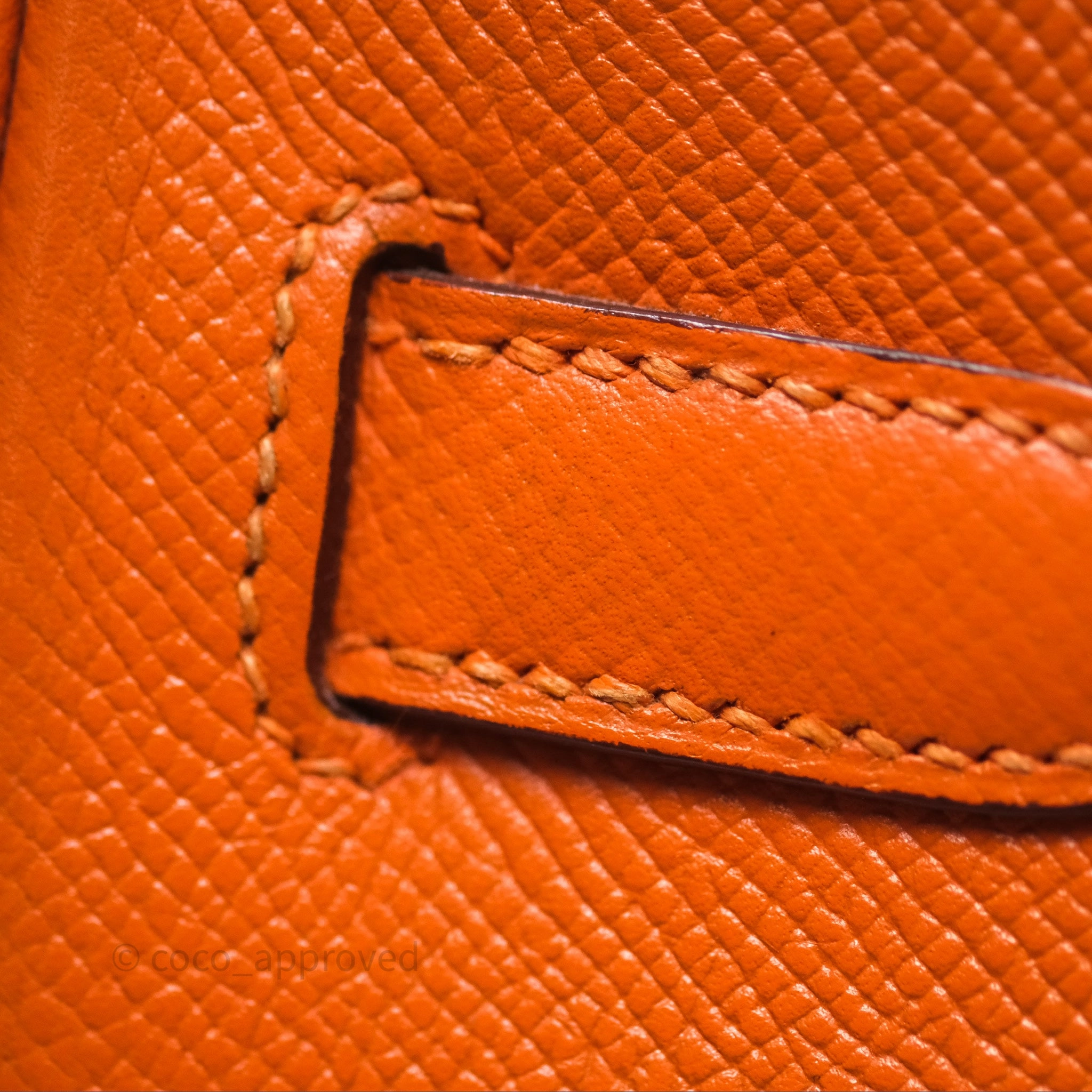 Herms Birkin 30 Retourne Orange Epsom Palladium Hardware