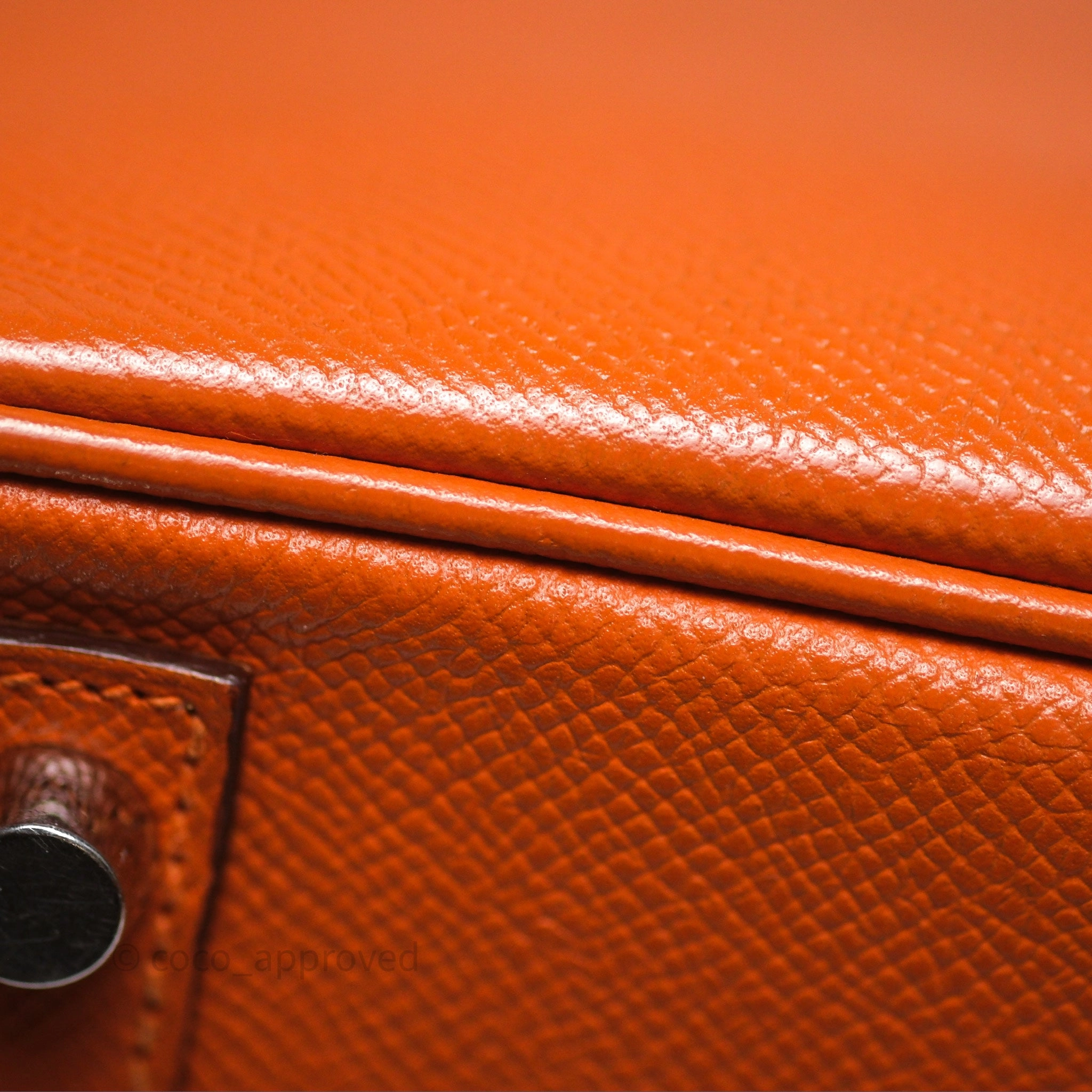 Herms Birkin 30 Retourne Orange Epsom Palladium Hardware