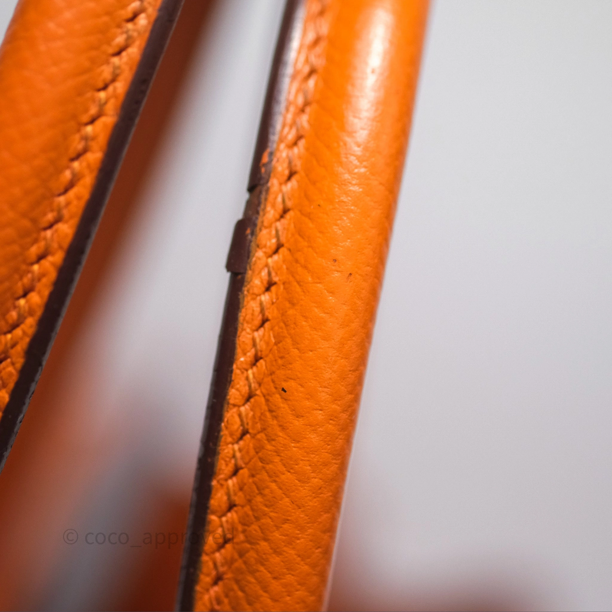 Herms Birkin 30 Retourne Orange Epsom Palladium Hardware