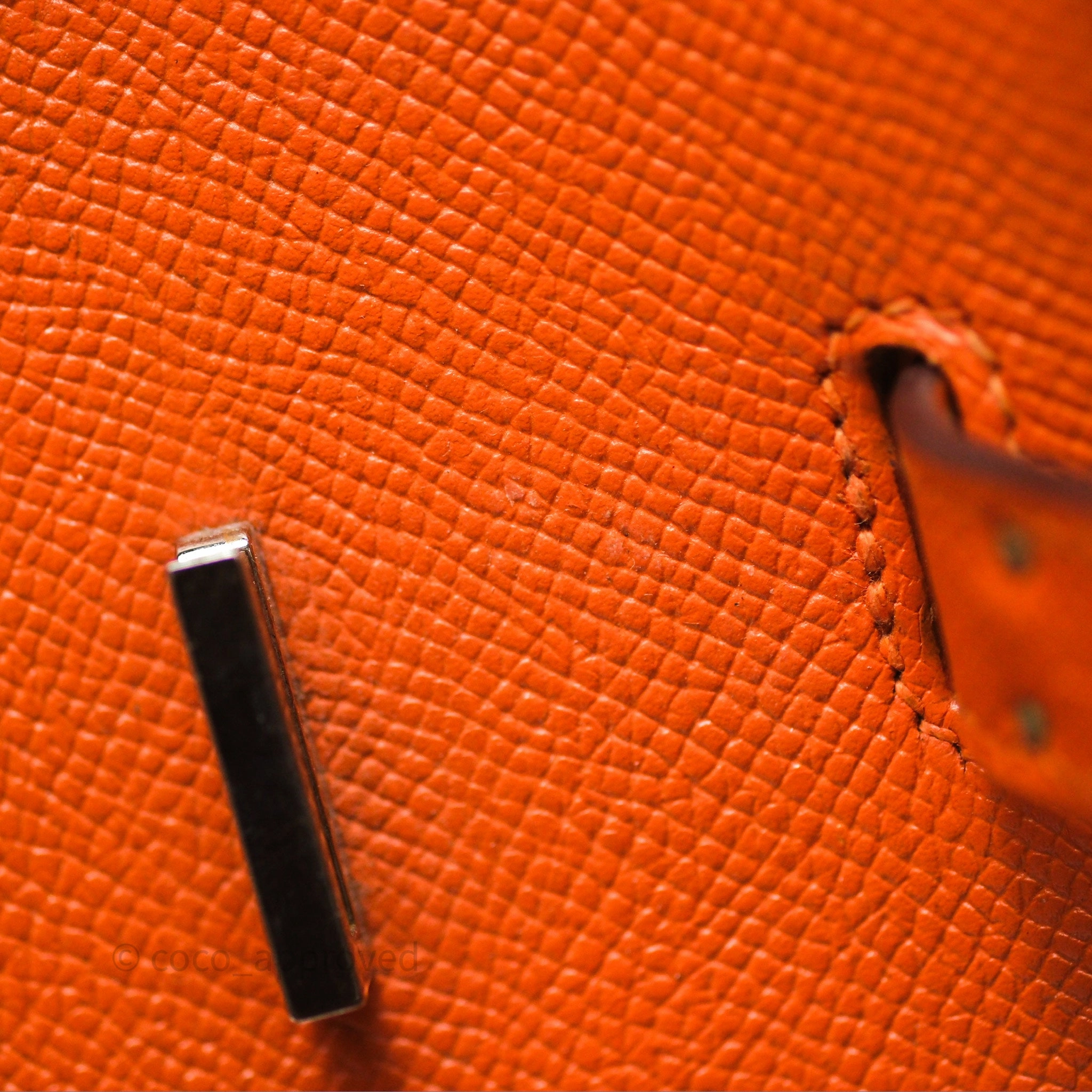 Herms Birkin 30 Retourne Orange Epsom Palladium Hardware