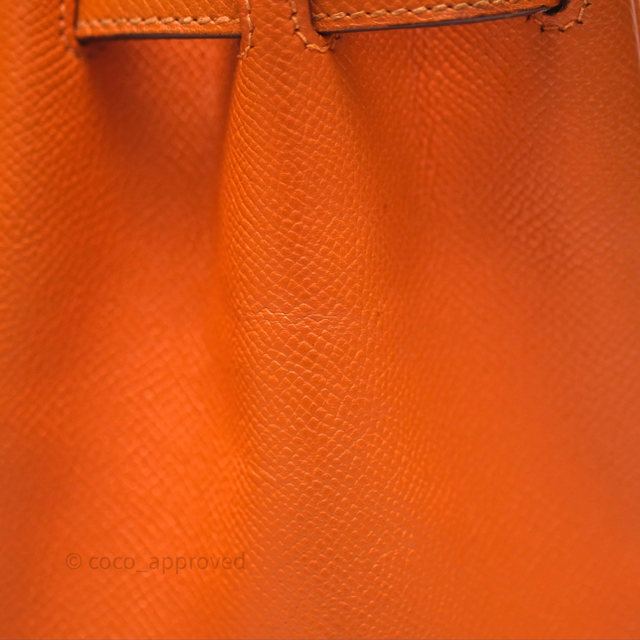 Herms Birkin 30 Retourne Orange Epsom Palladium Hardware