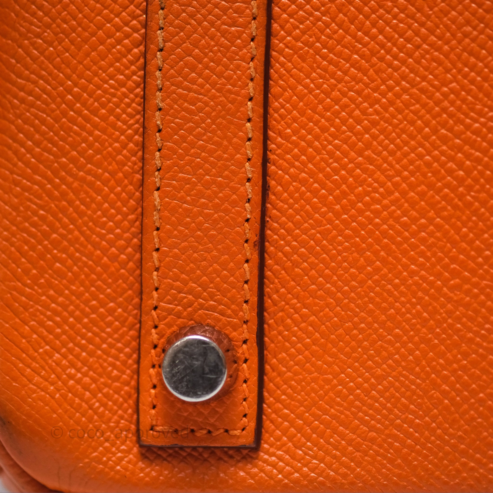 Herms Birkin 30 Retourne Orange Epsom Palladium Hardware