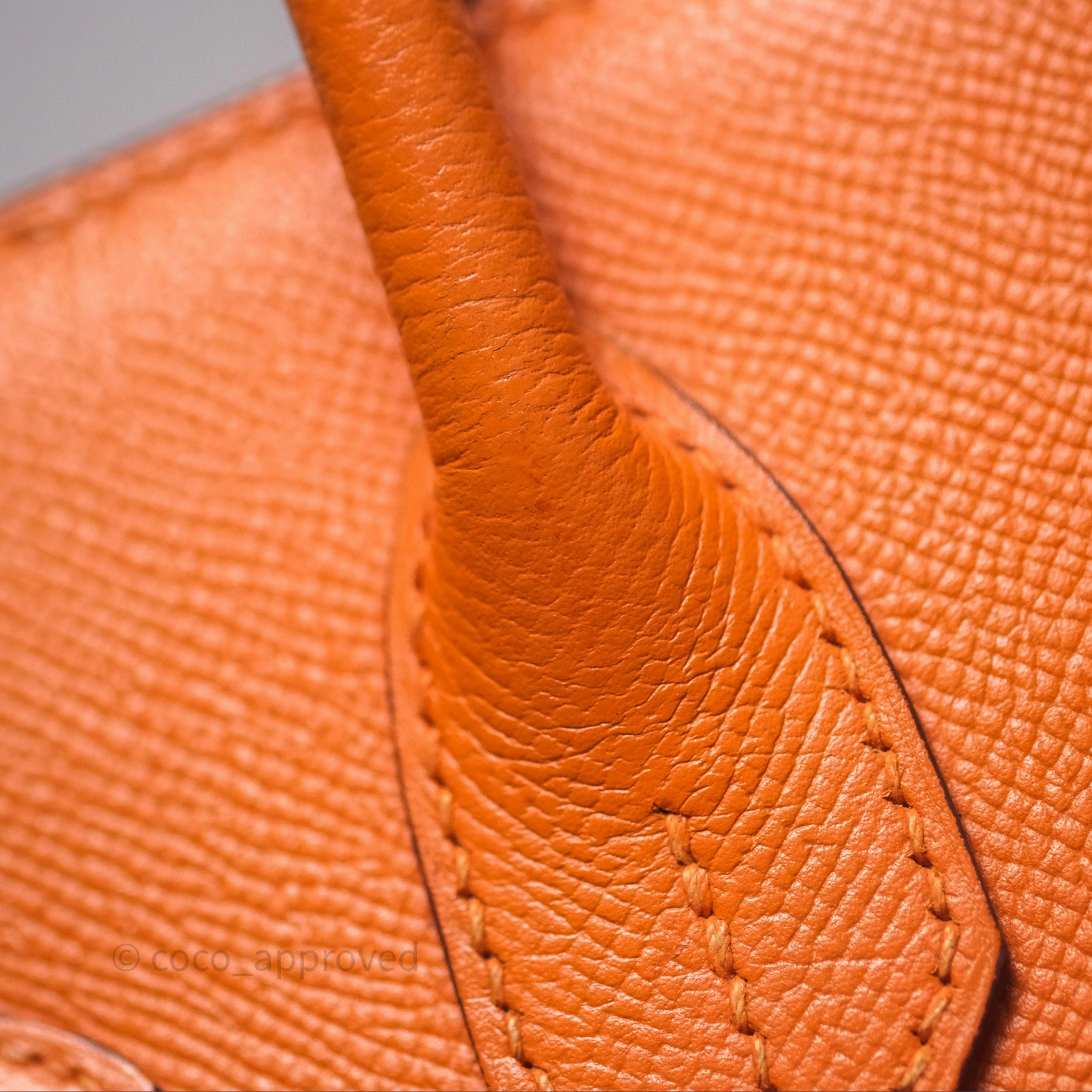 Herms Birkin 30 Retourne Orange Epsom Palladium Hardware