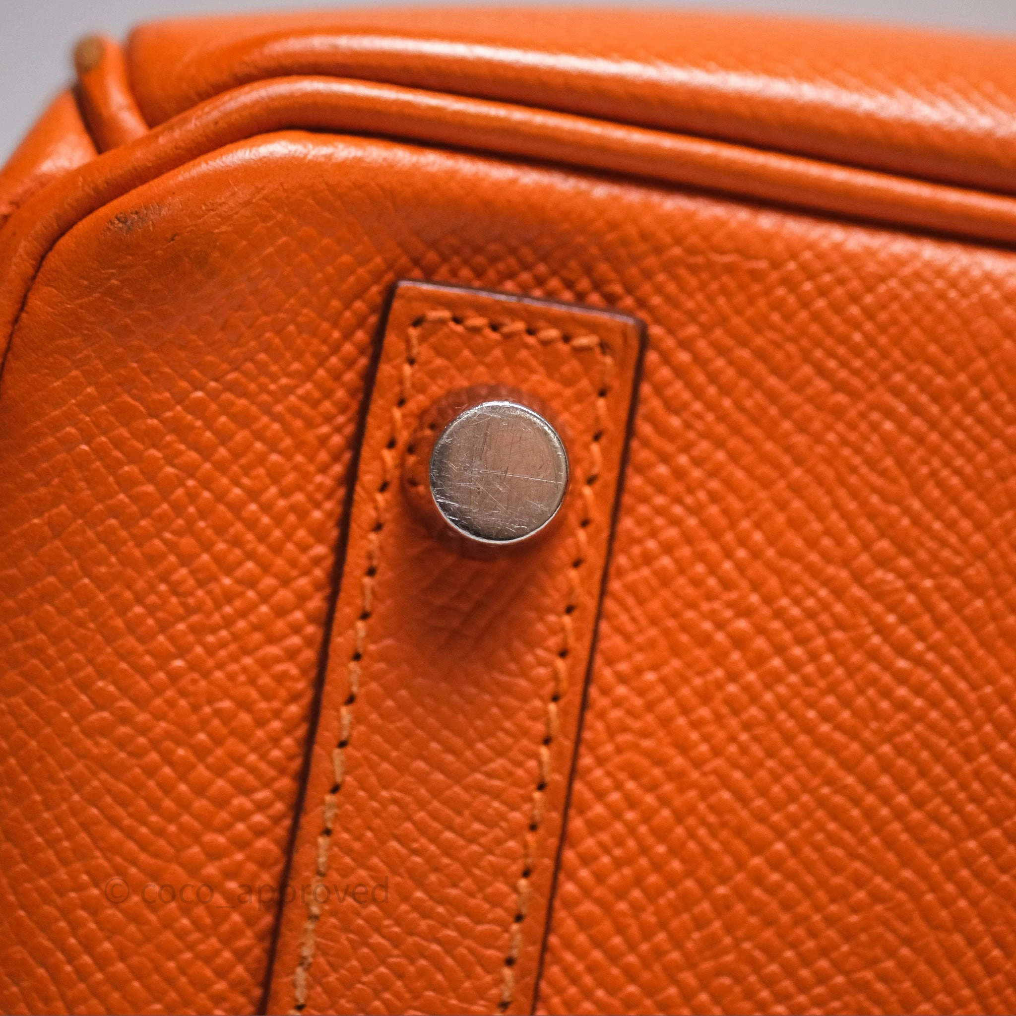 Herms Birkin 30 Retourne Orange Epsom Palladium Hardware