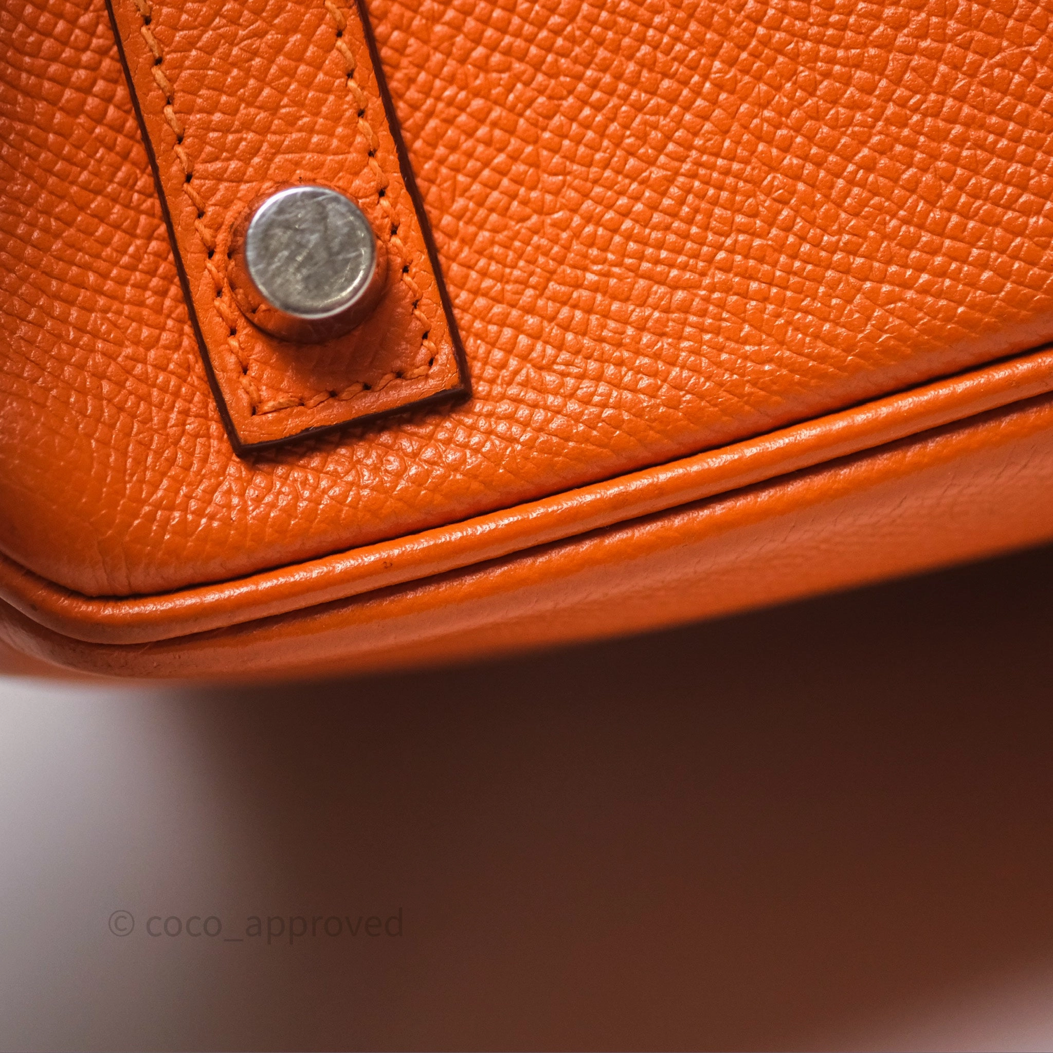Herms Birkin 30 Retourne Orange Epsom Palladium Hardware