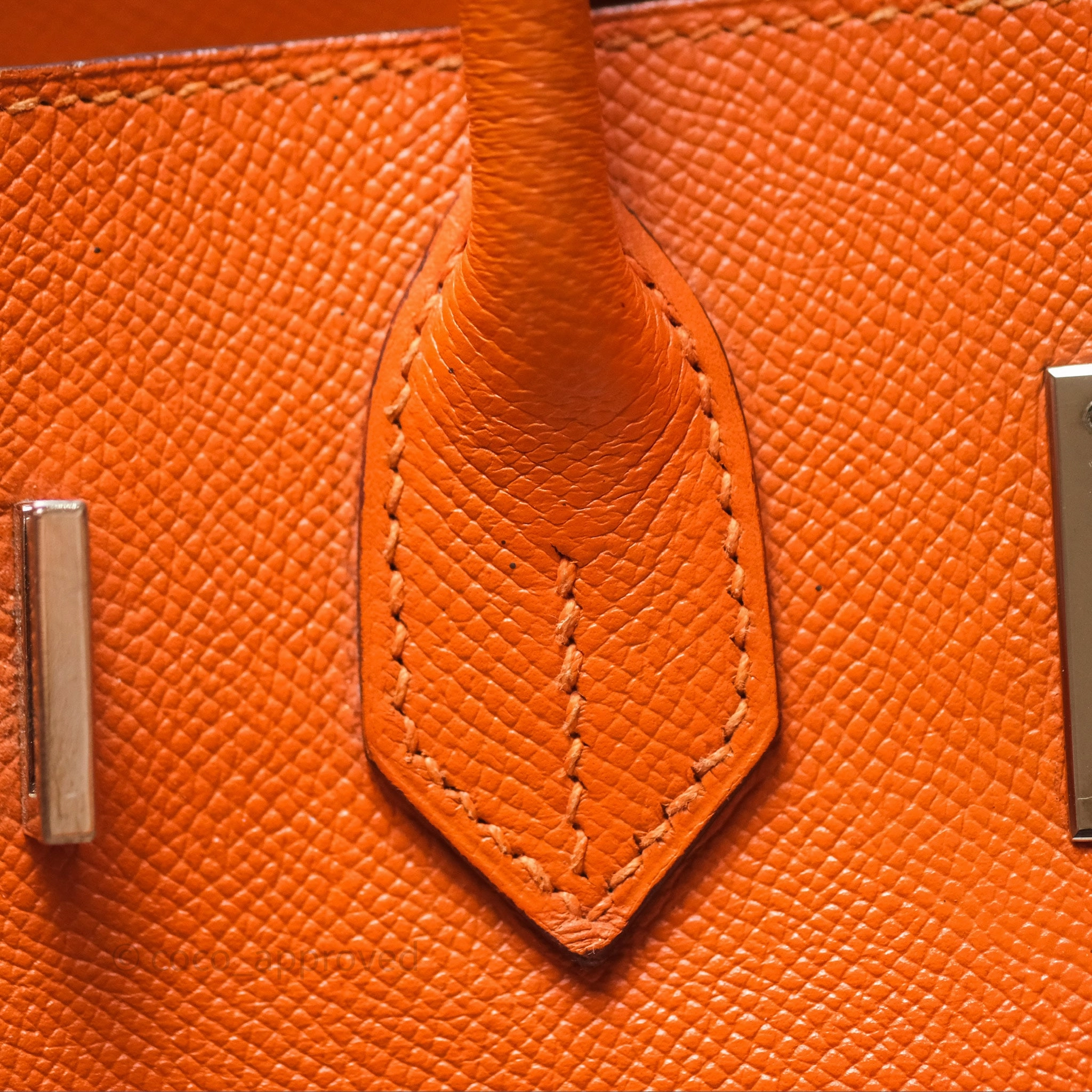 Herms Birkin 30 Retourne Orange Epsom Palladium Hardware