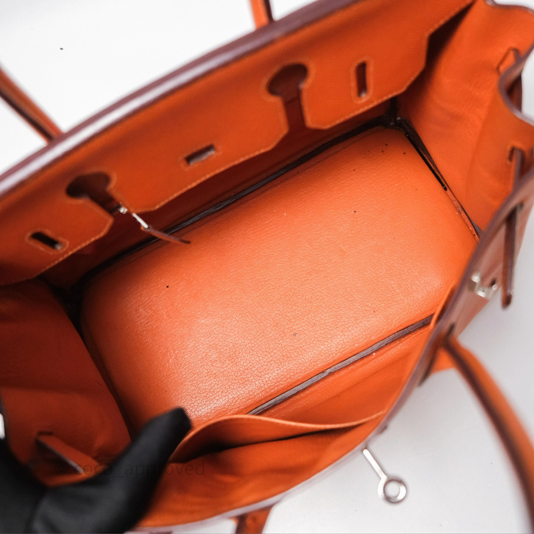 Herms Birkin 30 Retourne Orange Epsom Palladium Hardware