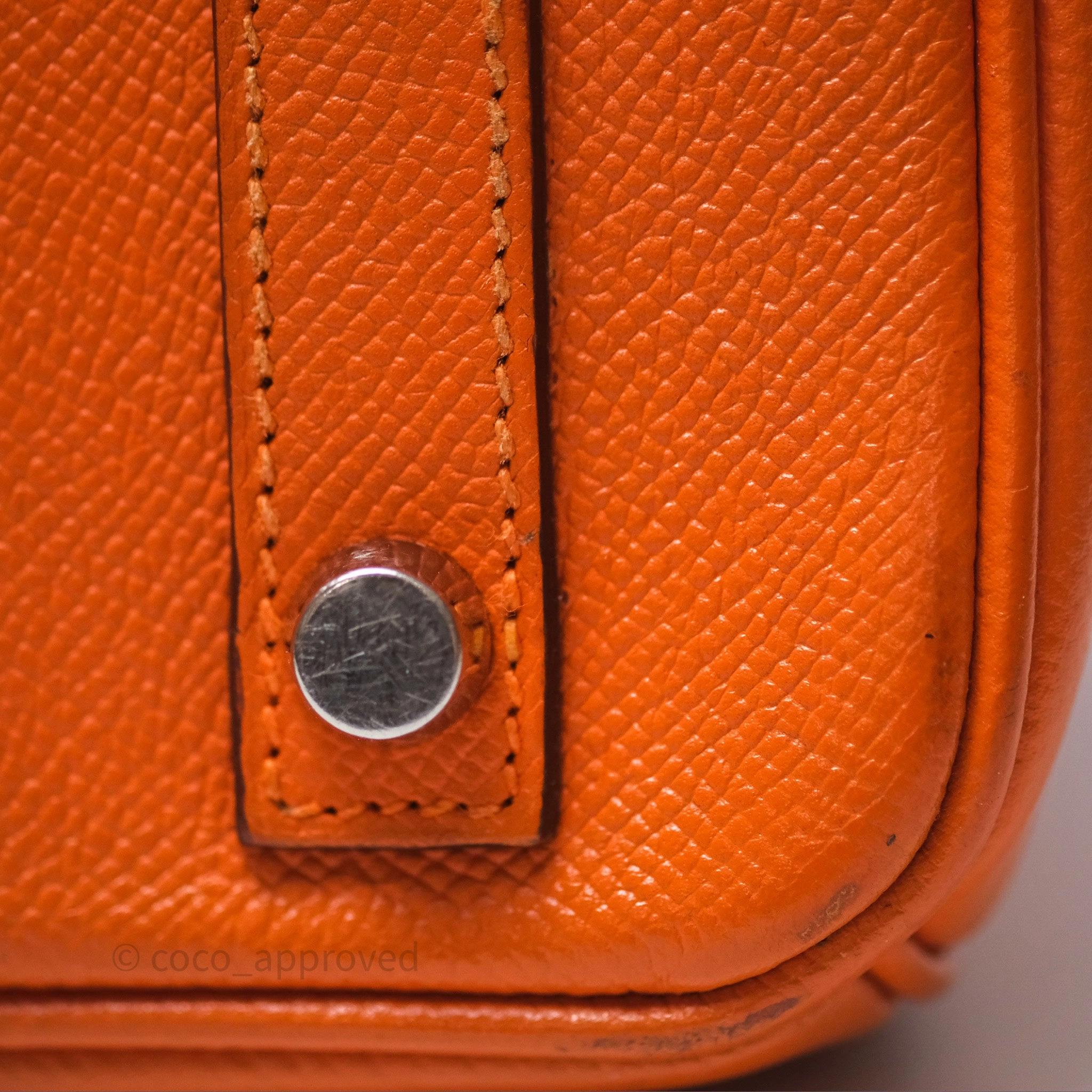 Herms Birkin 30 Retourne Orange Epsom Palladium Hardware