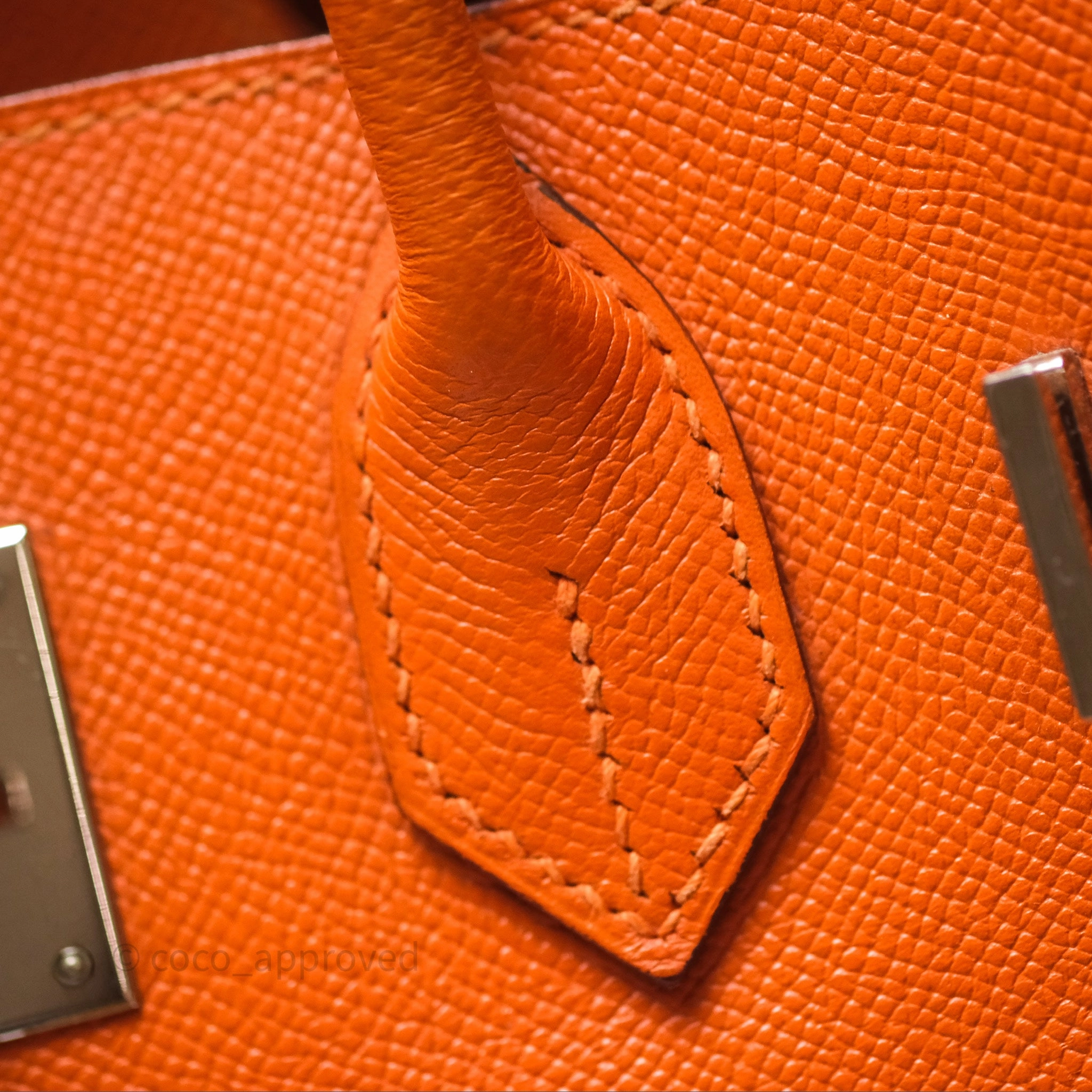 Herms Birkin 30 Retourne Orange Epsom Palladium Hardware