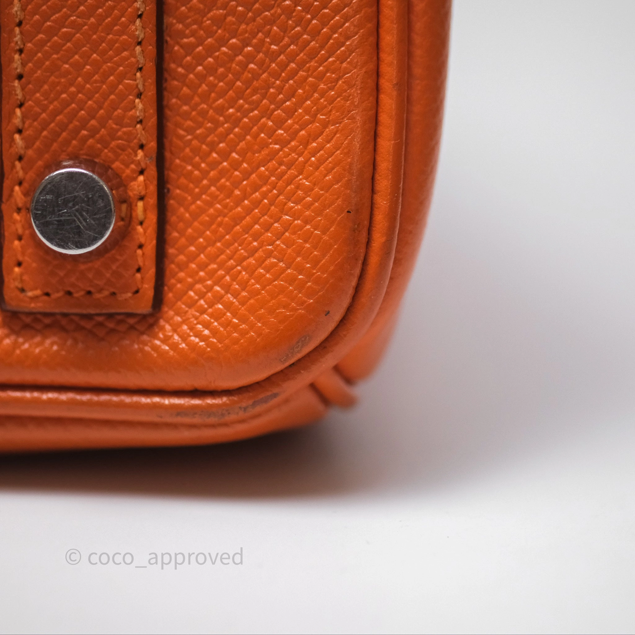 Herms Birkin 30 Retourne Orange Epsom Palladium Hardware