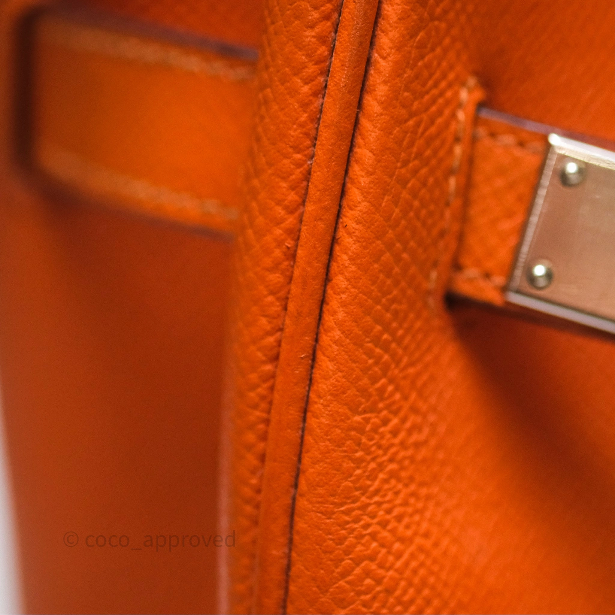 Herms Birkin 30 Retourne Orange Epsom Palladium Hardware