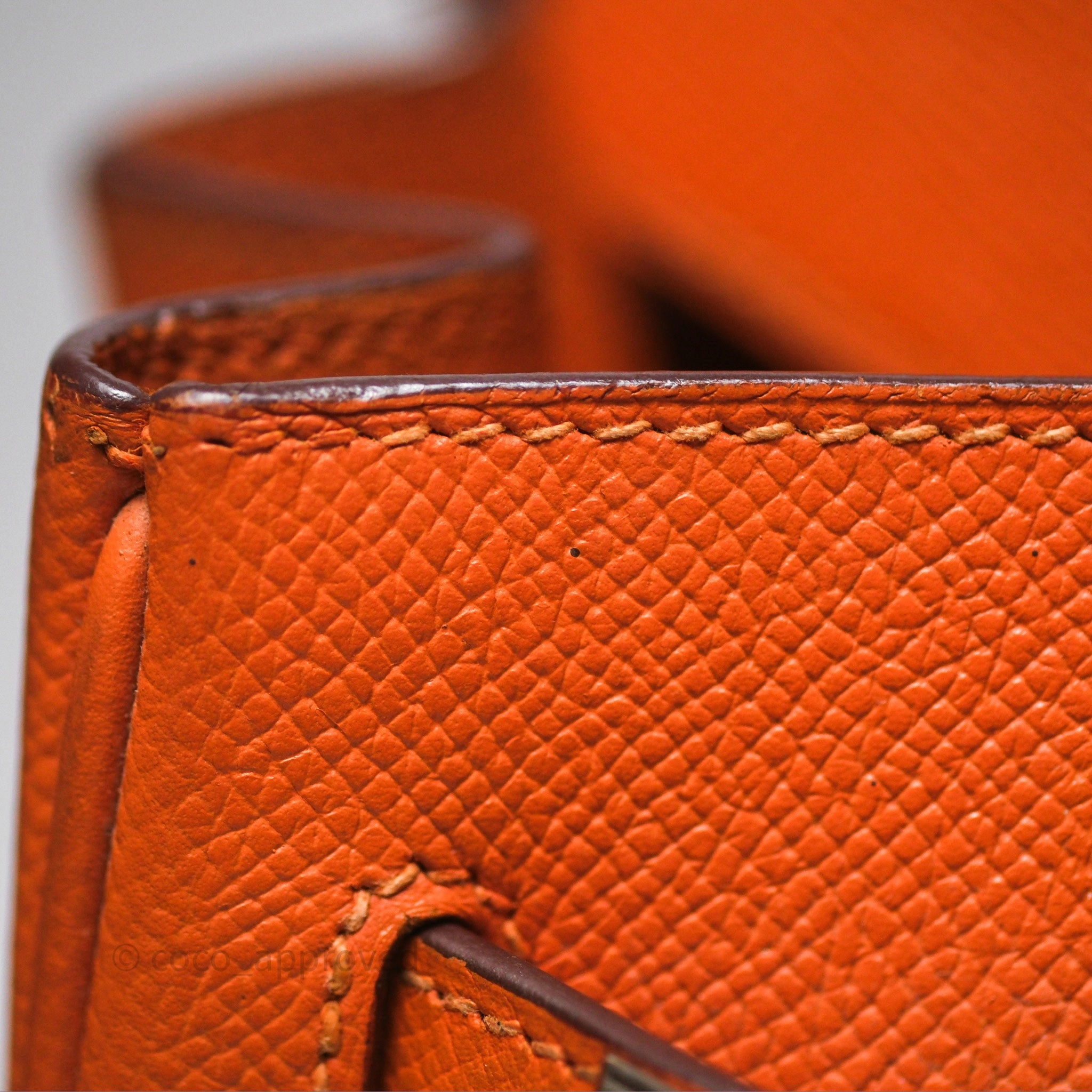 Herms Birkin 30 Retourne Orange Epsom Palladium Hardware