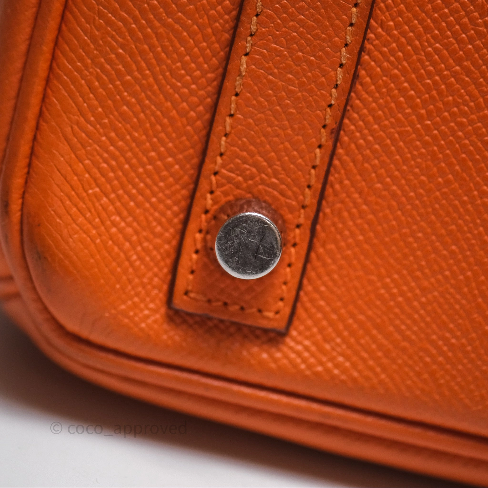 Herms Birkin 30 Retourne Orange Epsom Palladium Hardware