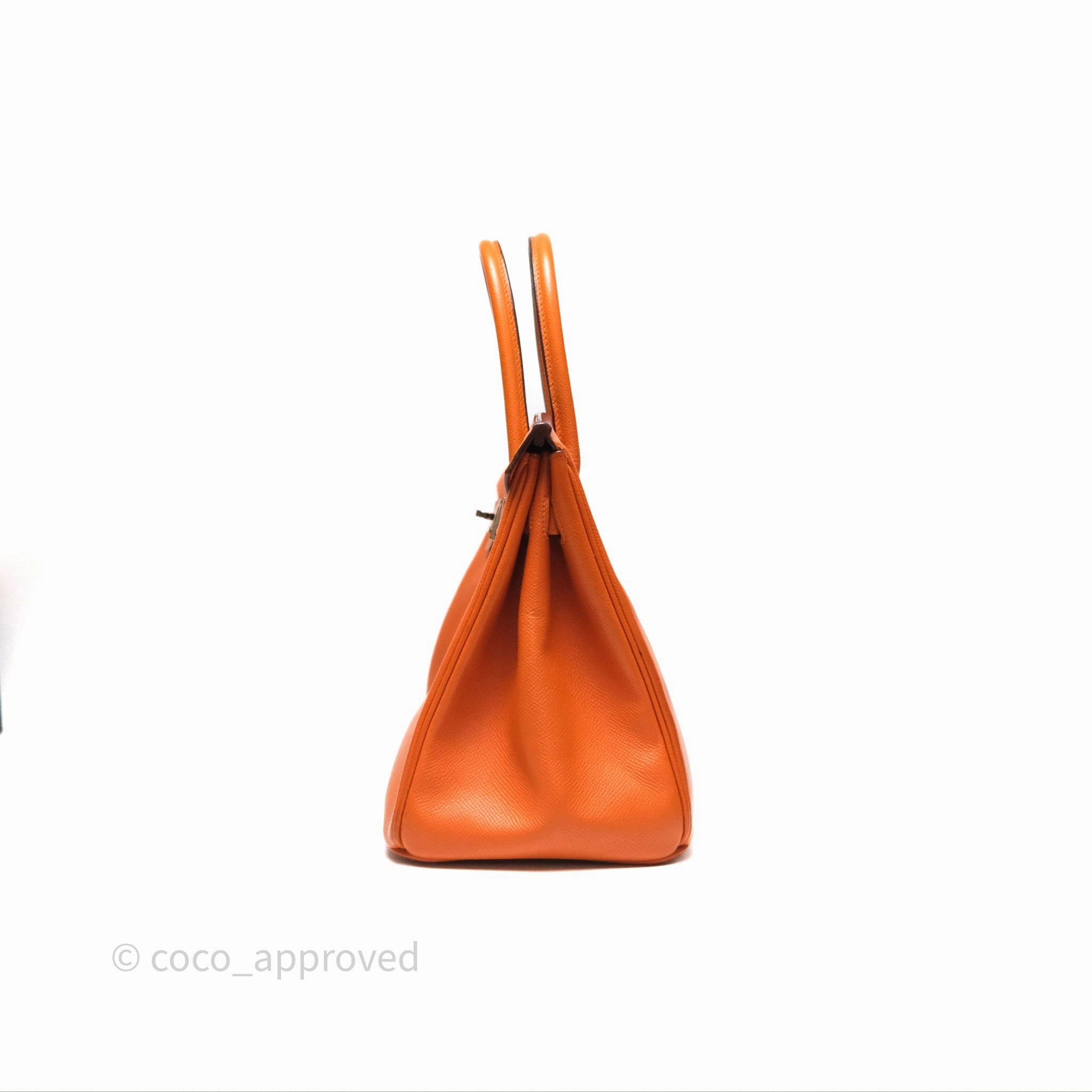 Herms Birkin 30 Retourne Orange Epsom Palladium Hardware