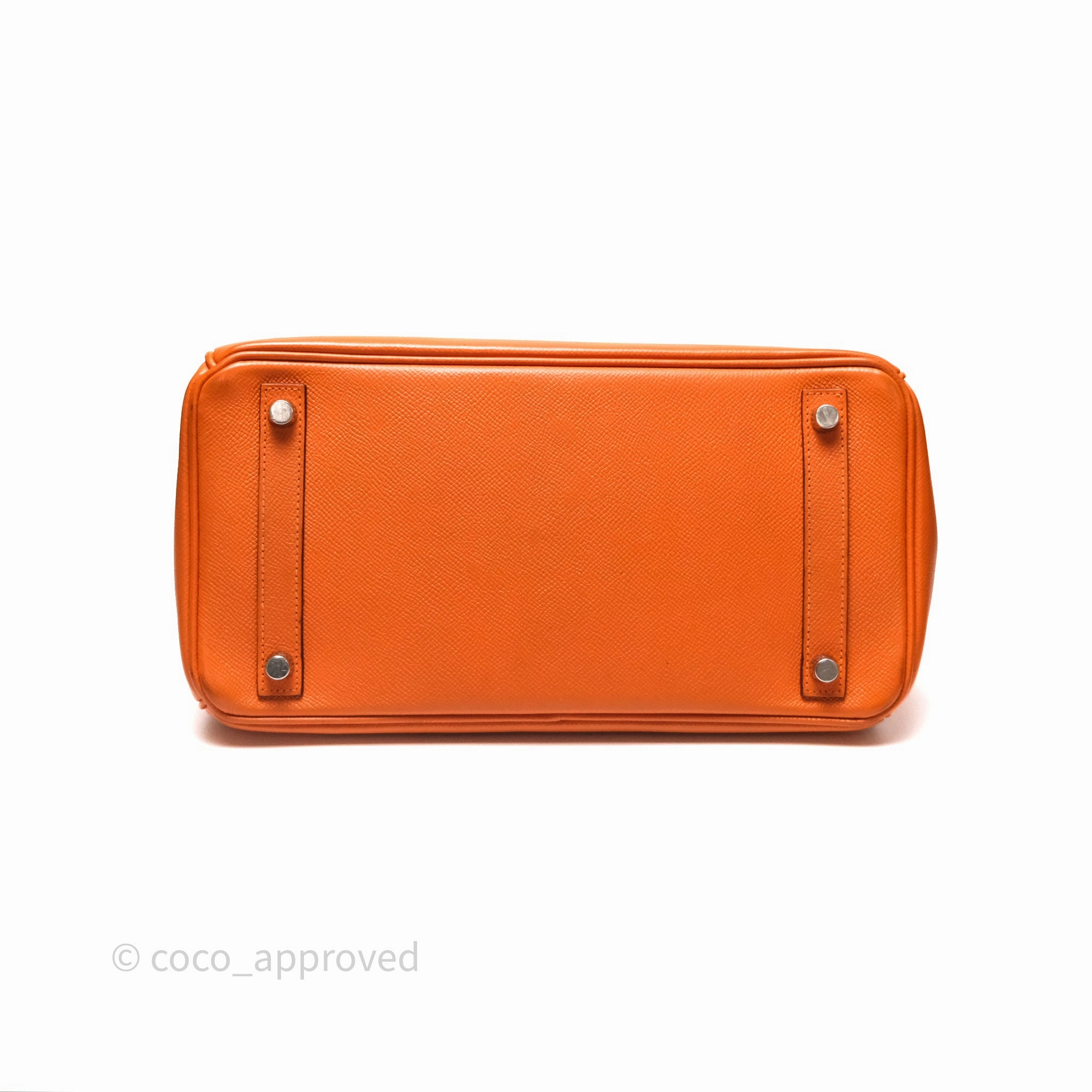Herms Birkin 30 Retourne Orange Epsom Palladium Hardware