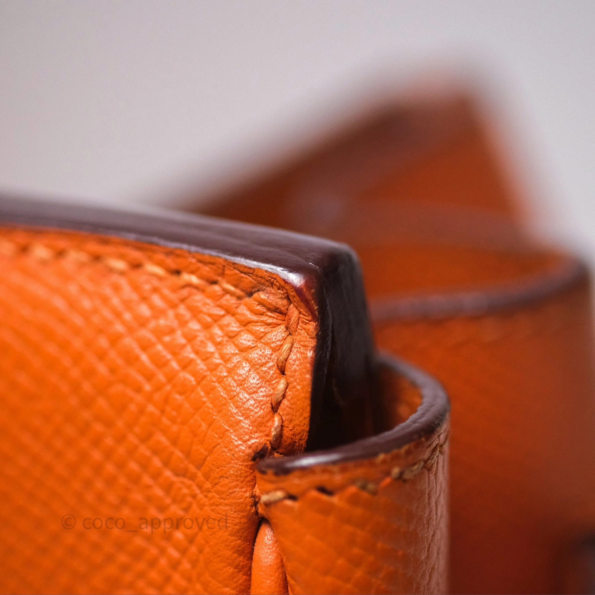 Herms Birkin 30 Retourne Orange Epsom Palladium Hardware