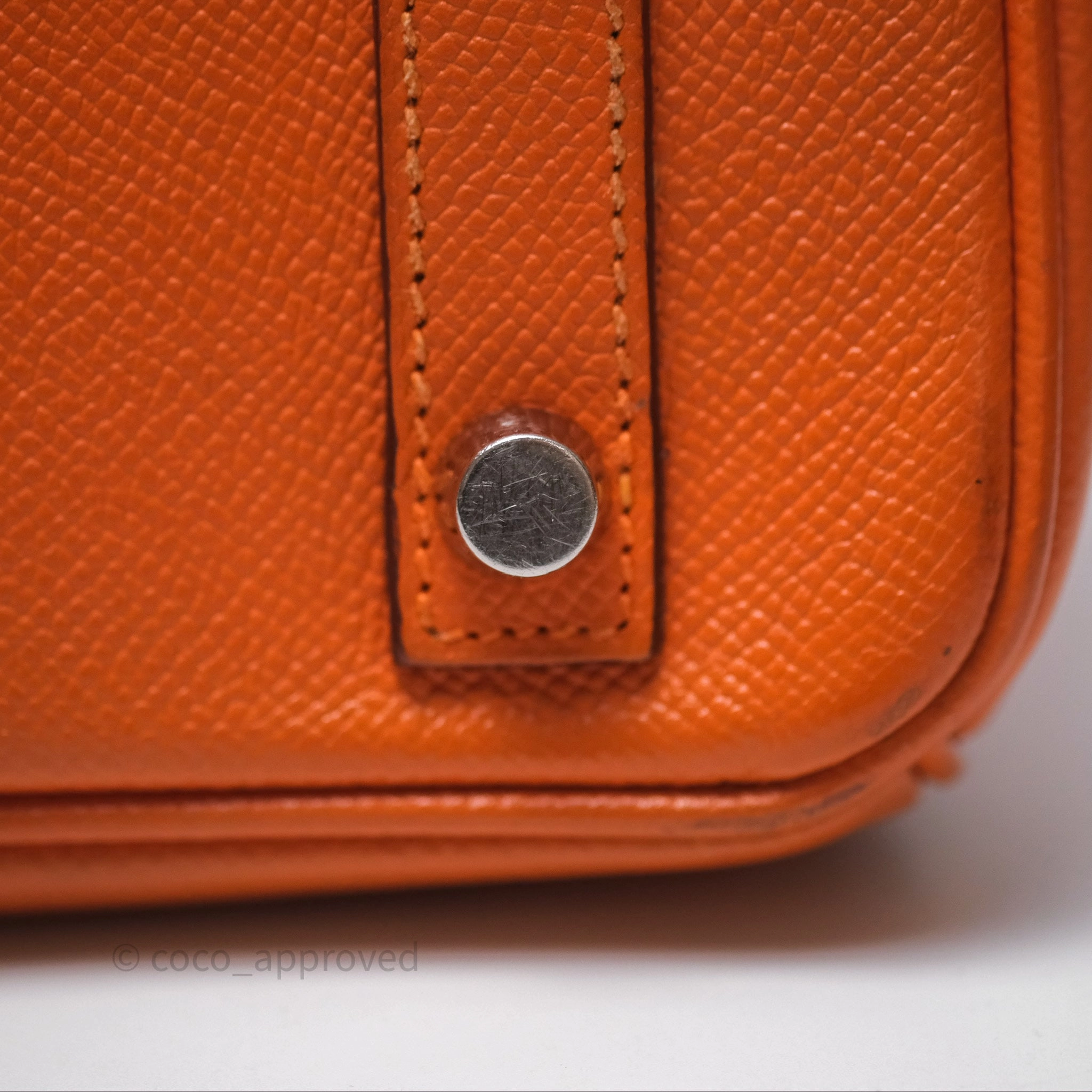 Herms Birkin 30 Retourne Orange Epsom Palladium Hardware