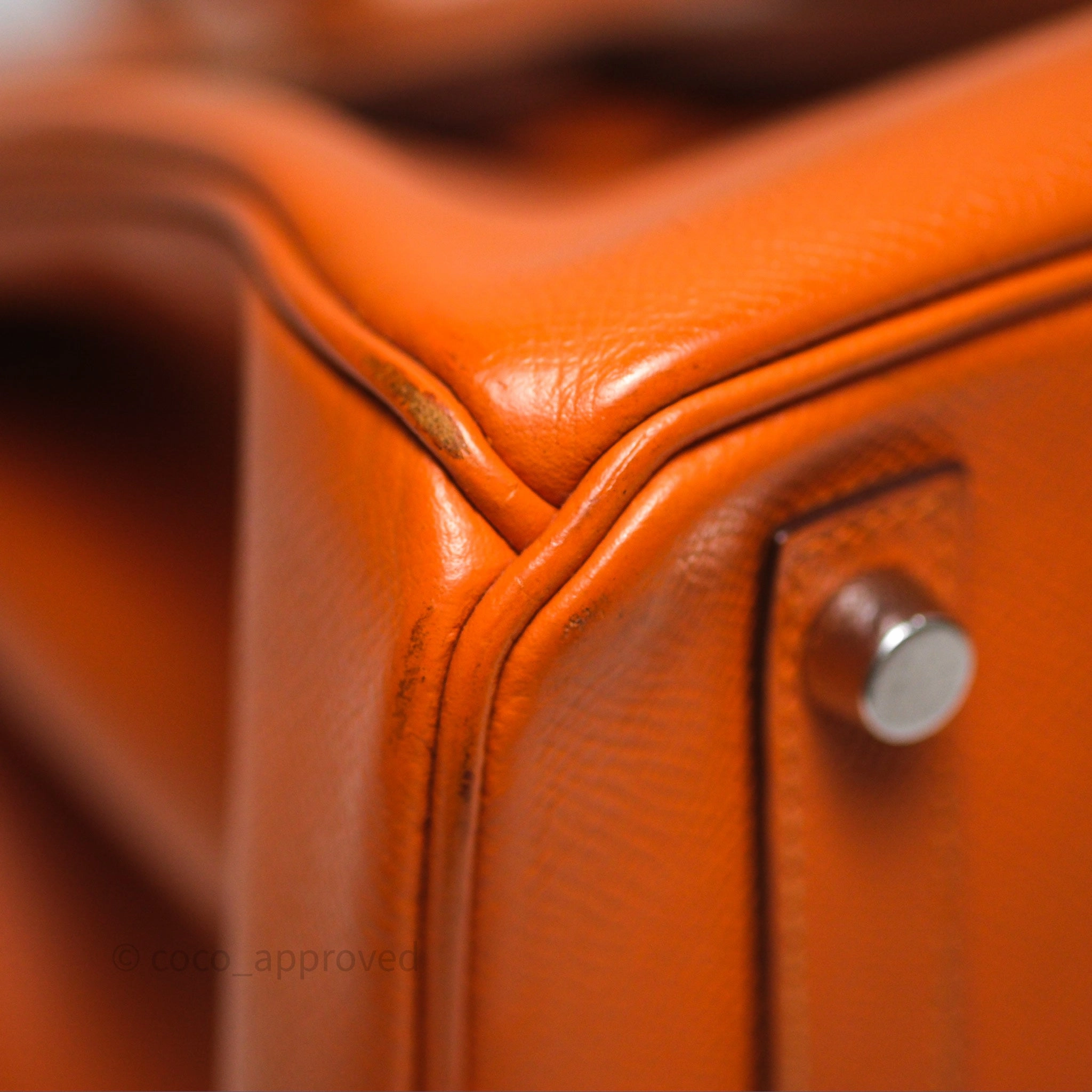 Herms Birkin 30 Retourne Orange Epsom Palladium Hardware