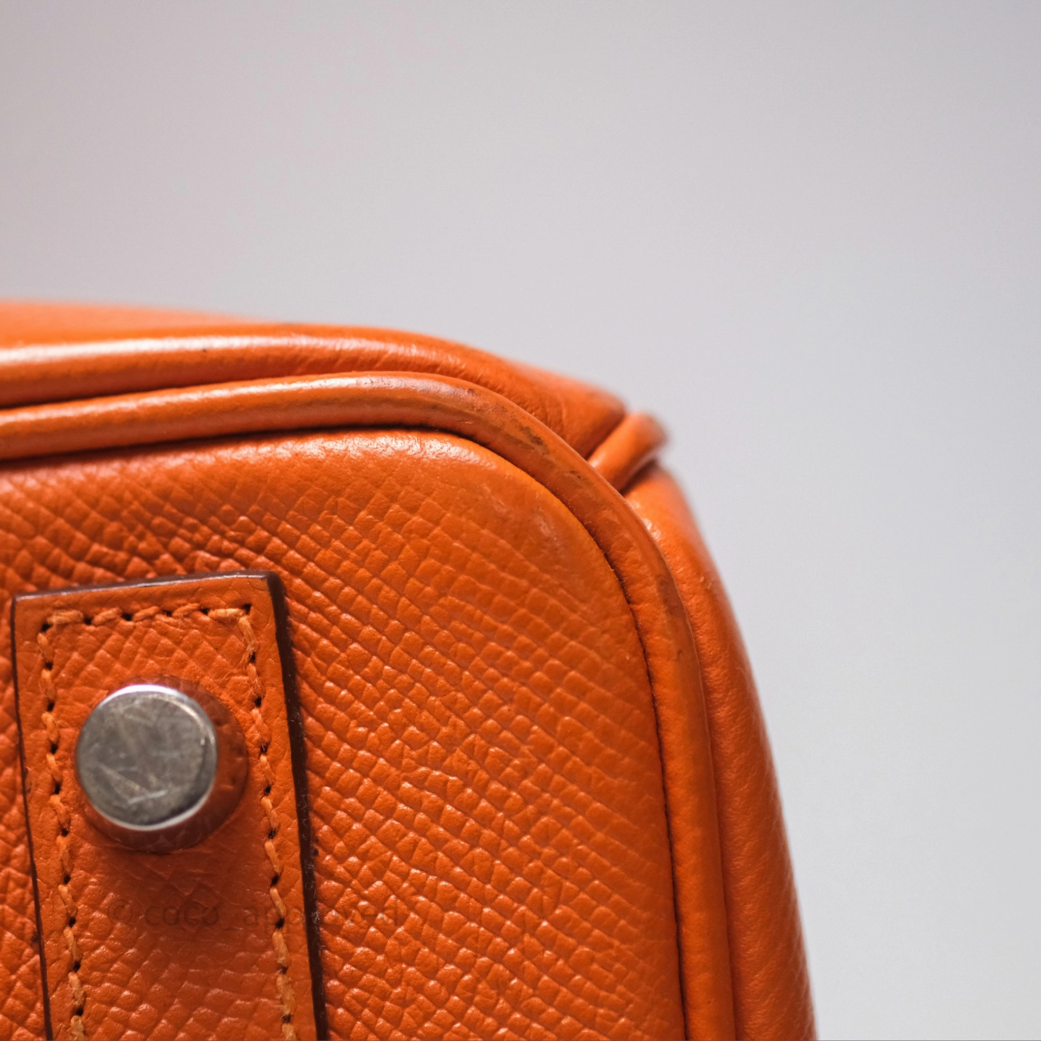 Herms Birkin 30 Retourne Orange Epsom Palladium Hardware