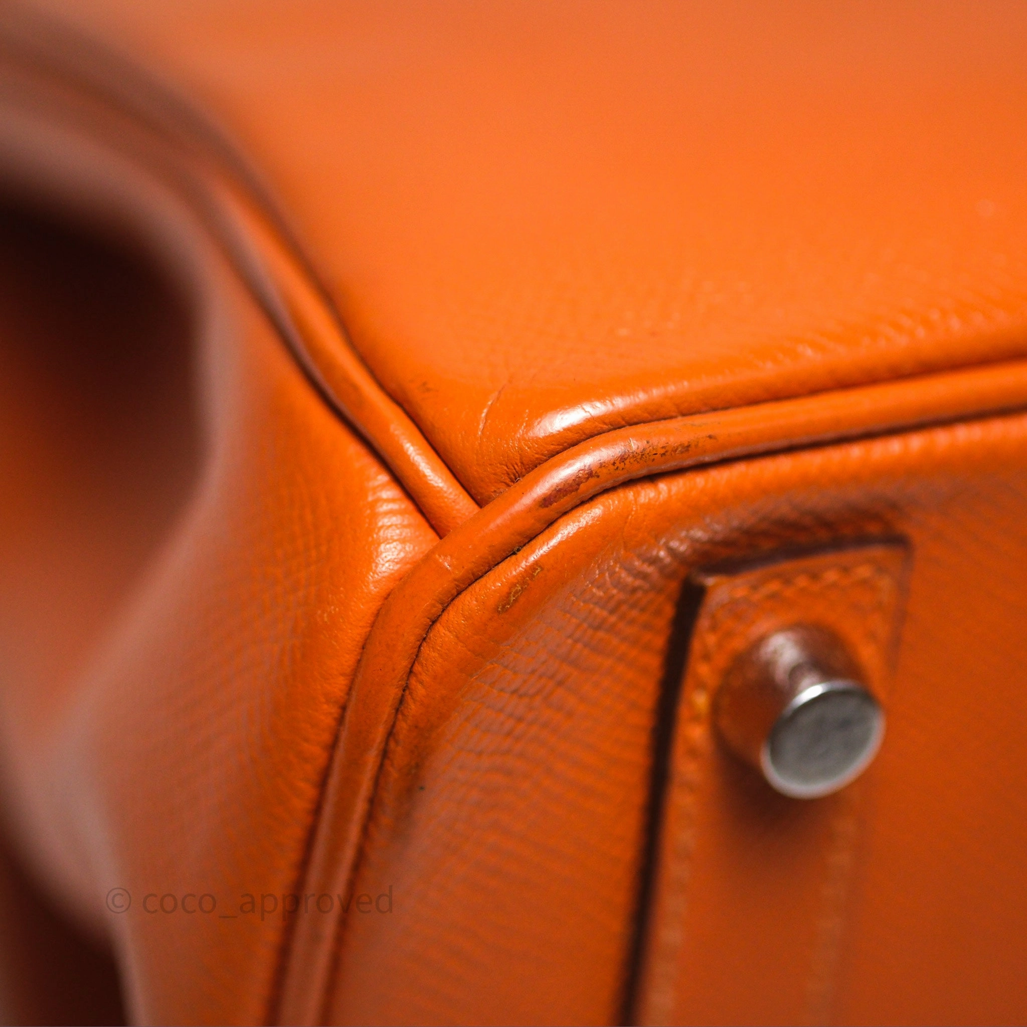 Herms Birkin 30 Retourne Orange Epsom Palladium Hardware
