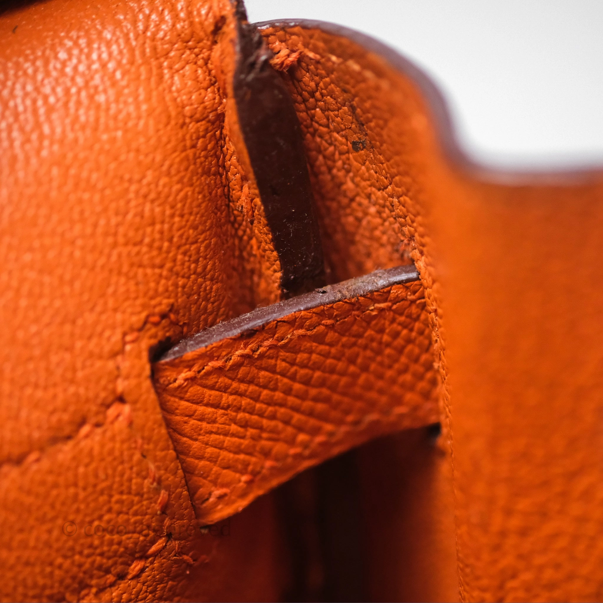 Herms Birkin 30 Retourne Orange Epsom Palladium Hardware