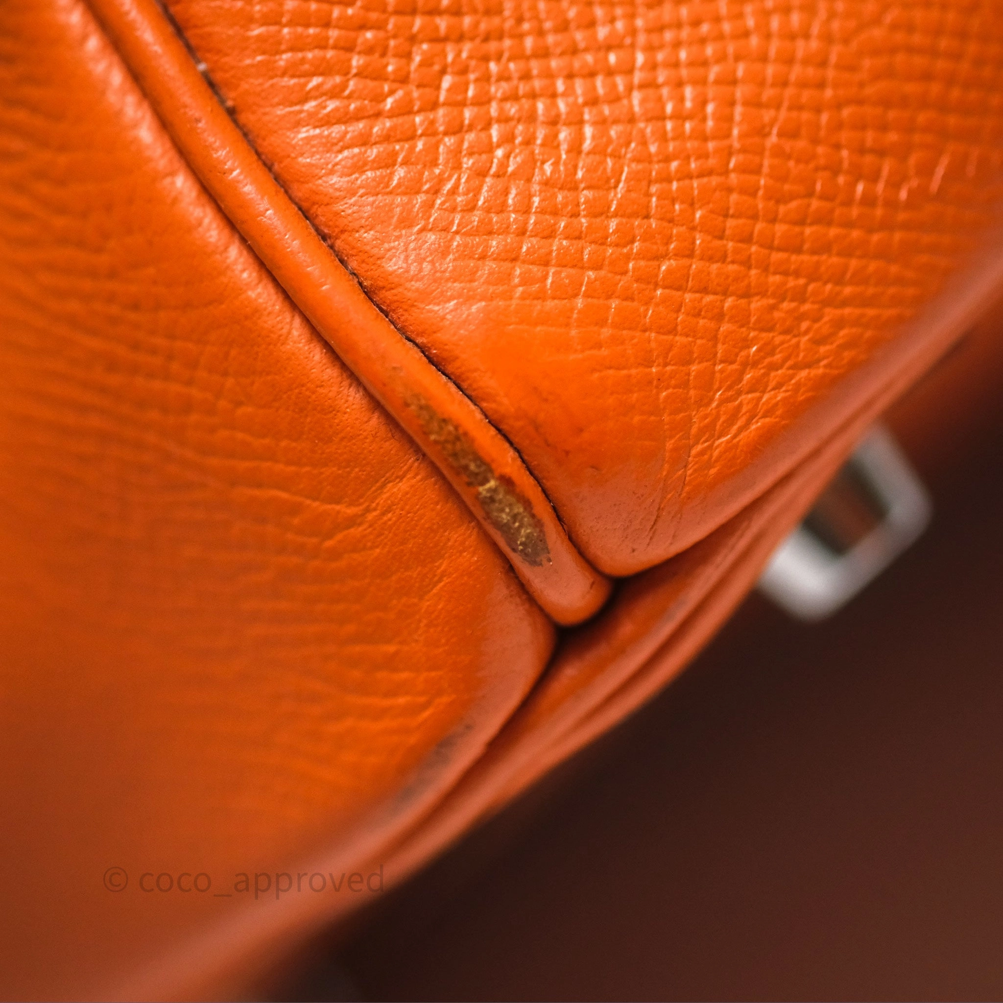 Herms Birkin 30 Retourne Orange Epsom Palladium Hardware