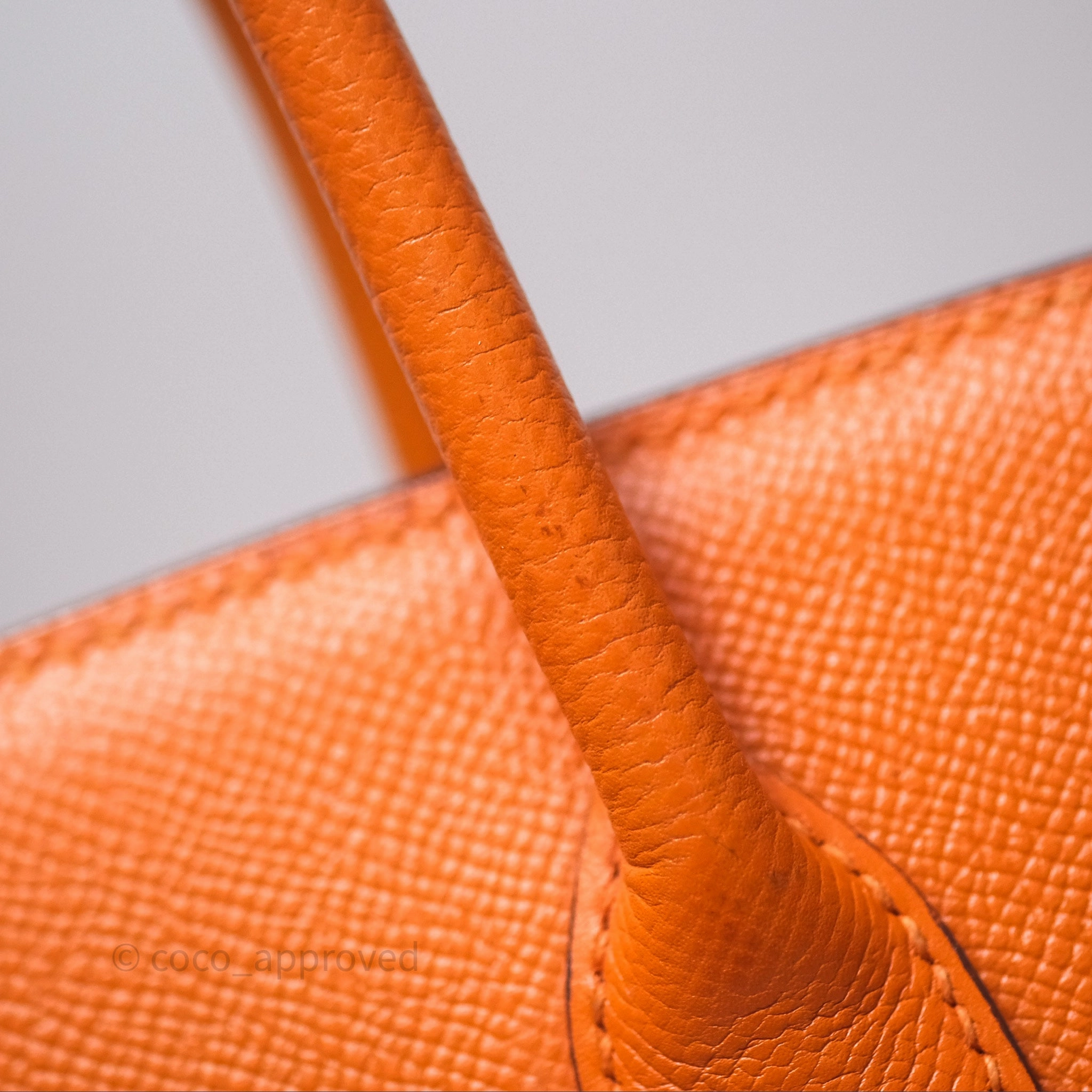 Herms Birkin 30 Retourne Orange Epsom Palladium Hardware