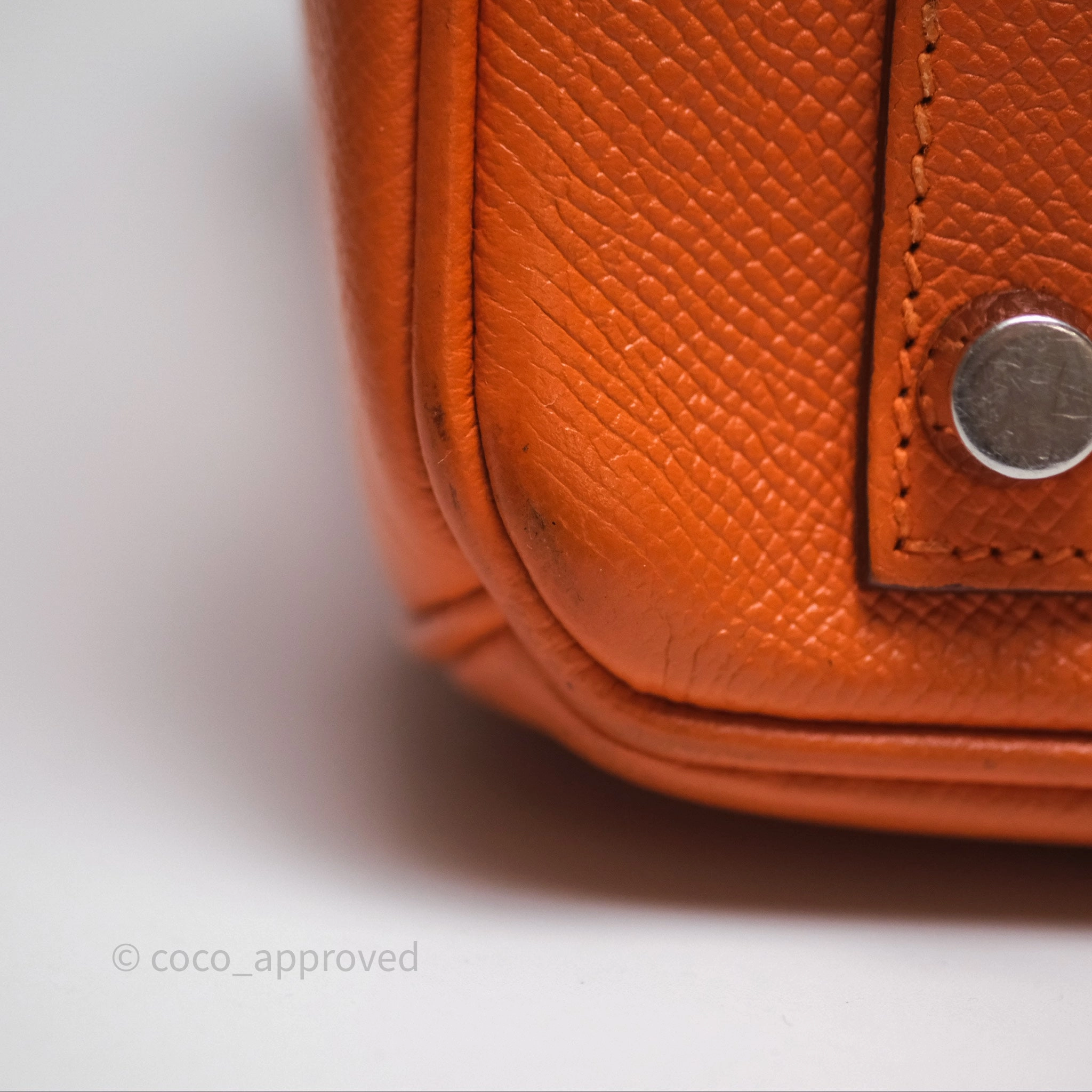 Herms Birkin 30 Retourne Orange Epsom Palladium Hardware