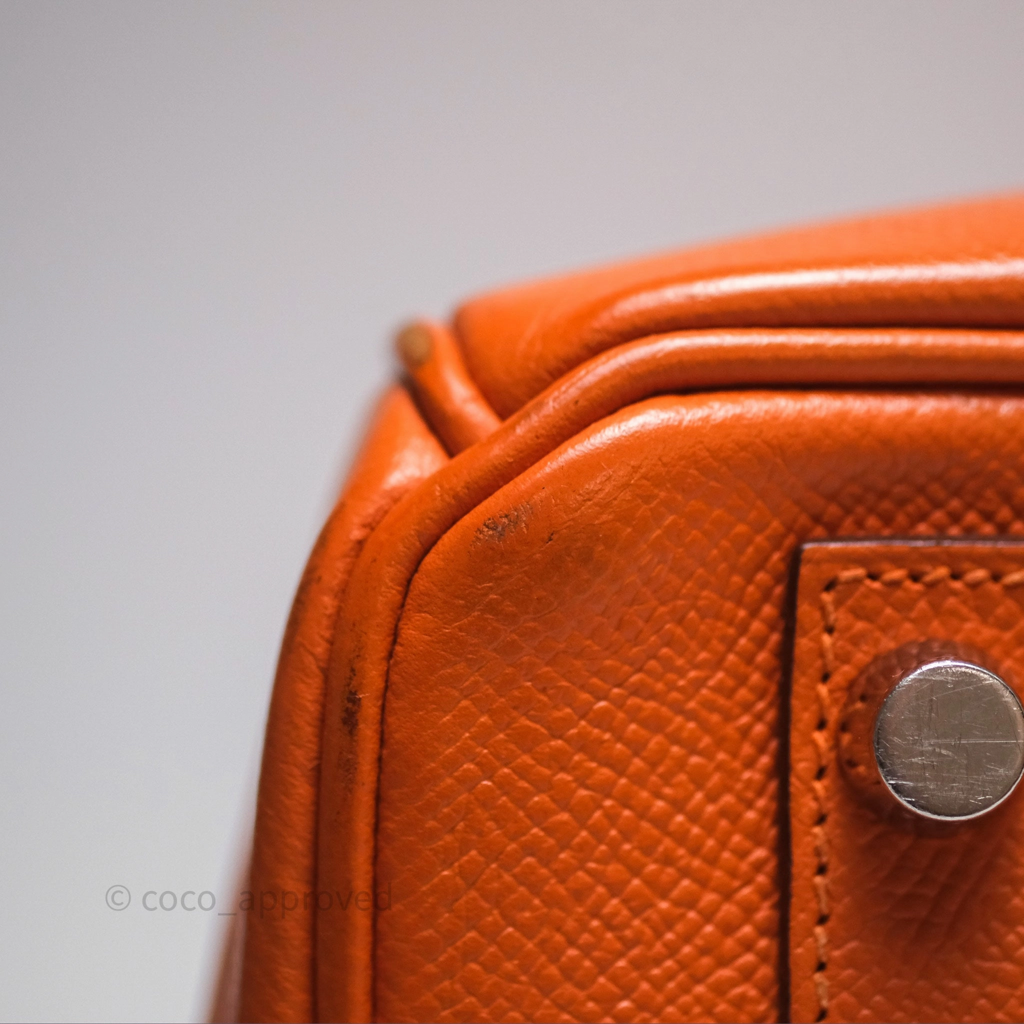 Herms Birkin 30 Retourne Orange Epsom Palladium Hardware