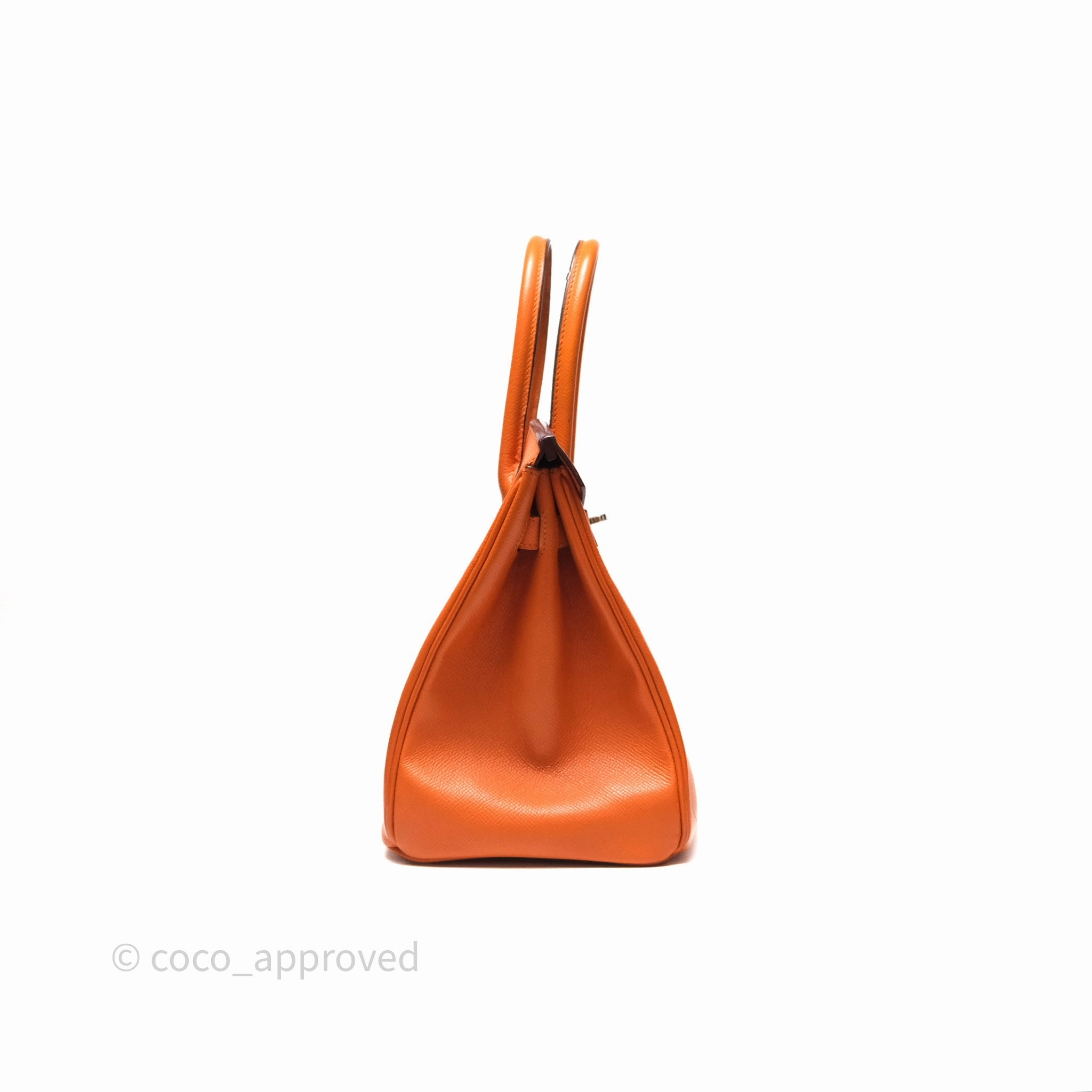 Herms Birkin 30 Retourne Orange Epsom Palladium Hardware