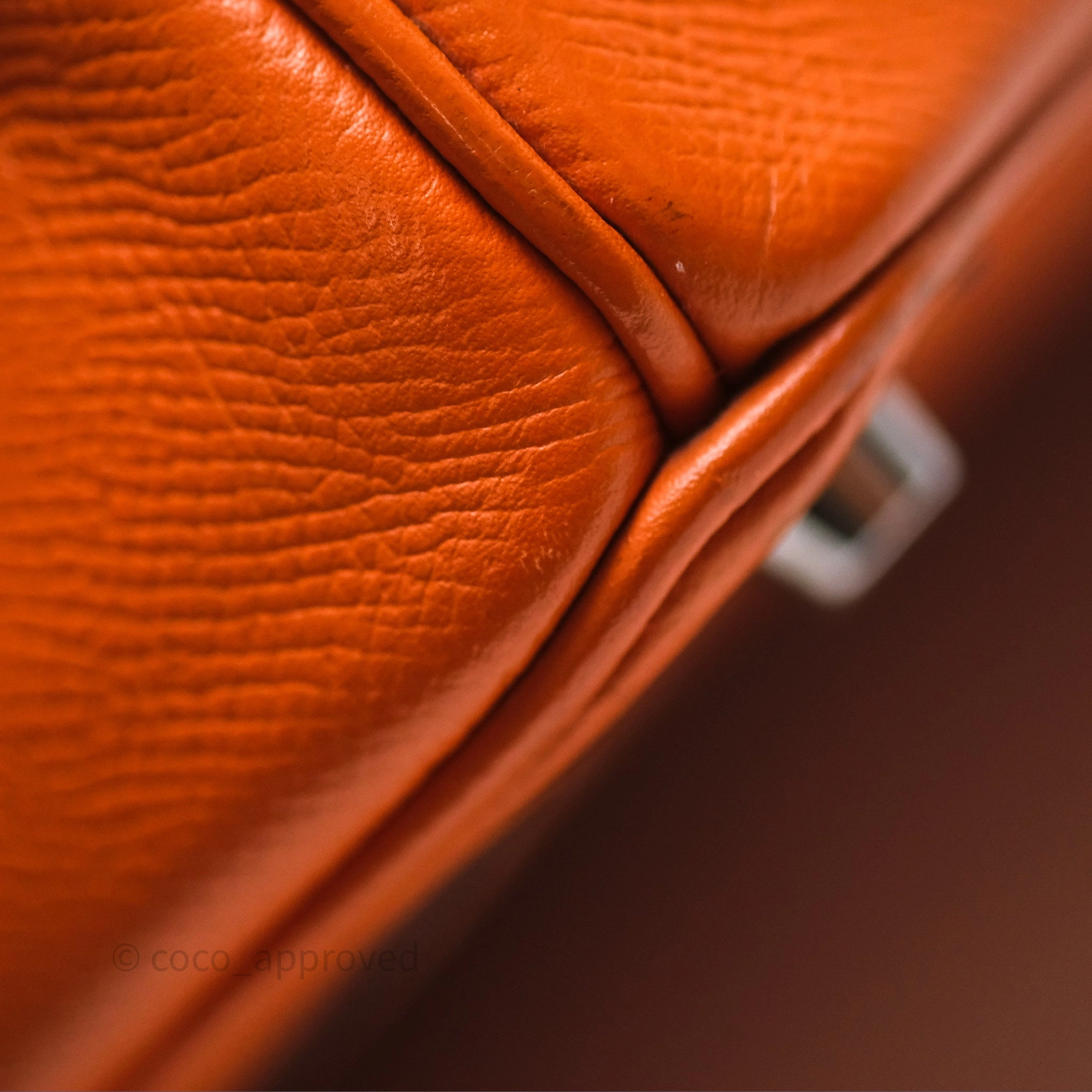 Herms Birkin 30 Retourne Orange Epsom Palladium Hardware